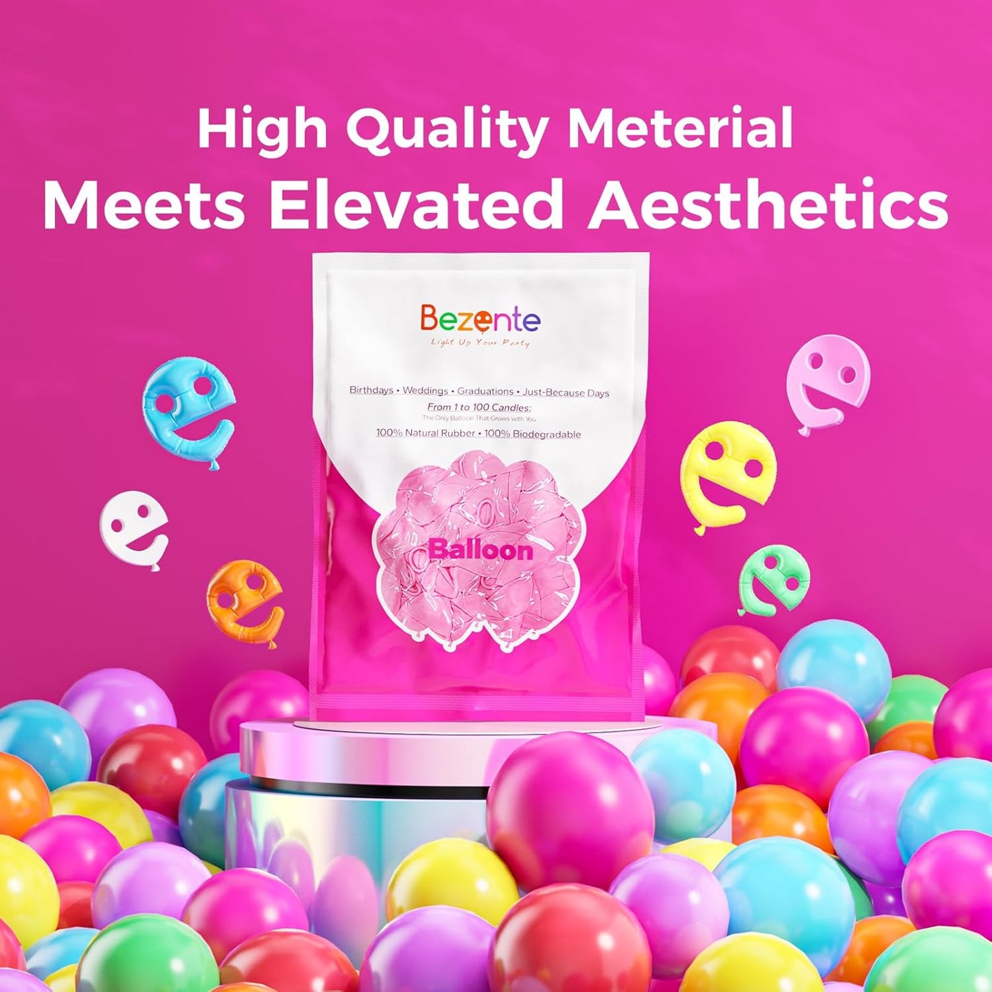 Bezente Black Balloons 18 Inch- 30 Pack Large Thick Black Balloons Big Round Black Latex Balloons for Birthday Graduation Baby Shower Gender Reveal Halloween Party Decorations