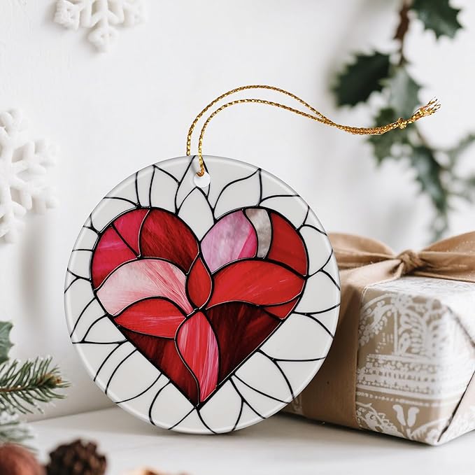 Valentine Heart Ornament, Christmas Ornaments: Christmas Tree Decorations, Holiday Decor, Stocking Stuffers, Gift Ideas, Valentine's Day Gift, Romantic Gifts for Girlfriend, Love Gifts for Wife