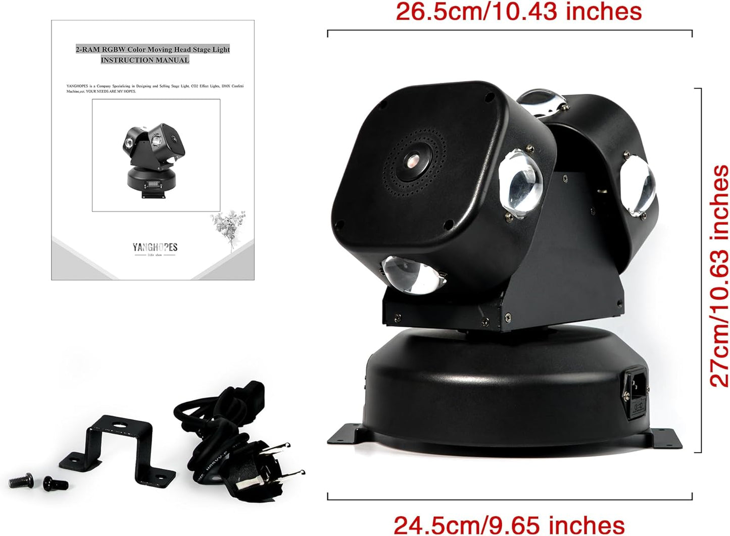 Moving Head DJ Light DMX 512 Strobe Lighting LED with Sound Activated Party RGBW Beam Lights Stage Lighting for Events KTV Disco Wedding Concert Festival (8LED Professional DJ Light w/Special Lights)