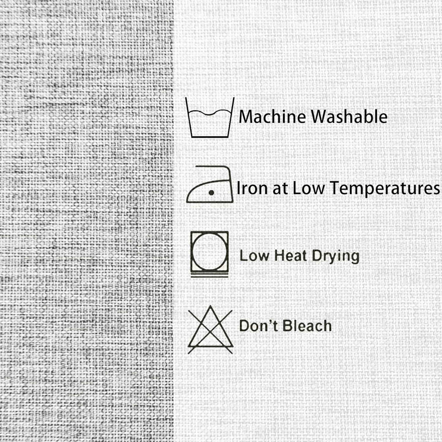 Hiasan Faux Linen Rectangle Tablecloth - Wrinkle and Stain Resistant Washable Table Cloth for Kitchen Dining Room Holiday Table Cover for Dinner, Light Grey, 90 x 132 Inch