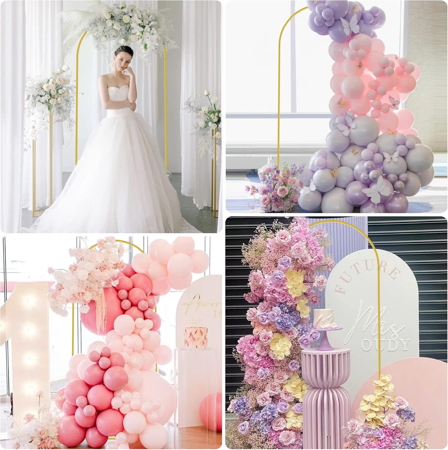 Wokceer 6 FT Wedding Arch Backdrop Stand and White Arch Cover Metal Arch Stand with Arch Stand Cover for Birthday Party Wedding Ceremony Bridal Baby Shower Event Decor, DoorCover 0.8M-White-K