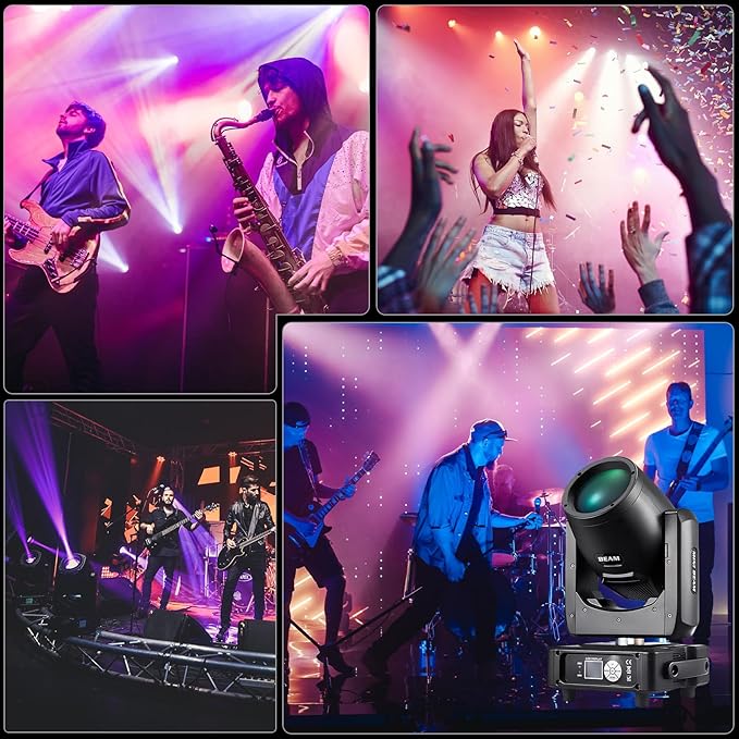7r 230W Beam Moving Head Light Stage Lighting 14 GOBO 14 Colors RGBW Beam Sharpy Lights, 8 Prism 6 In1 Rainbow Stage Lights for Party Weddings DJ Shows Stage Performances