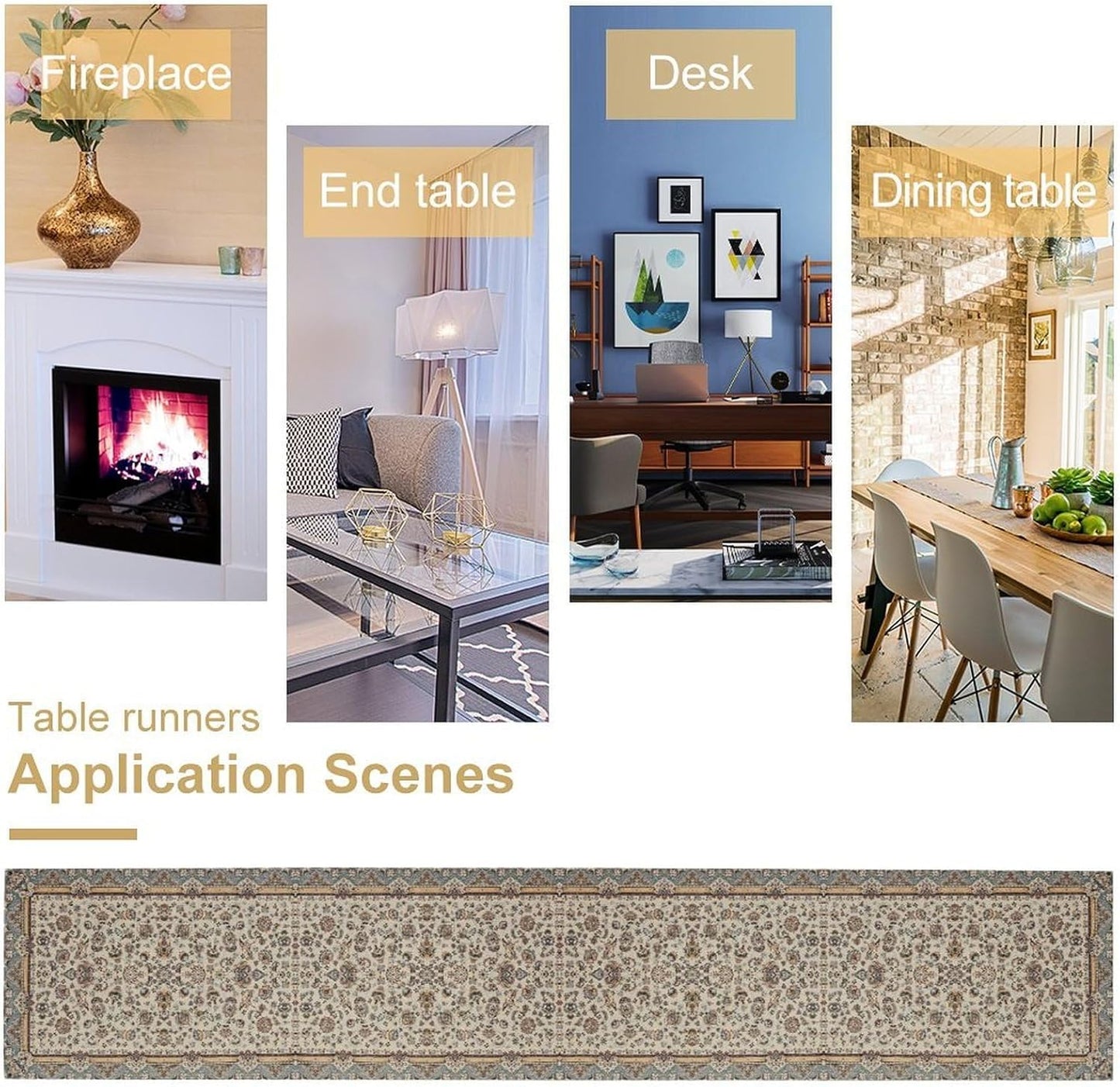 Farmhouse Vintage Flower Table Runner Morris Floral Farmhouse Rustic Coffee Kitchen Home Dining Party Table Decor 13x120in