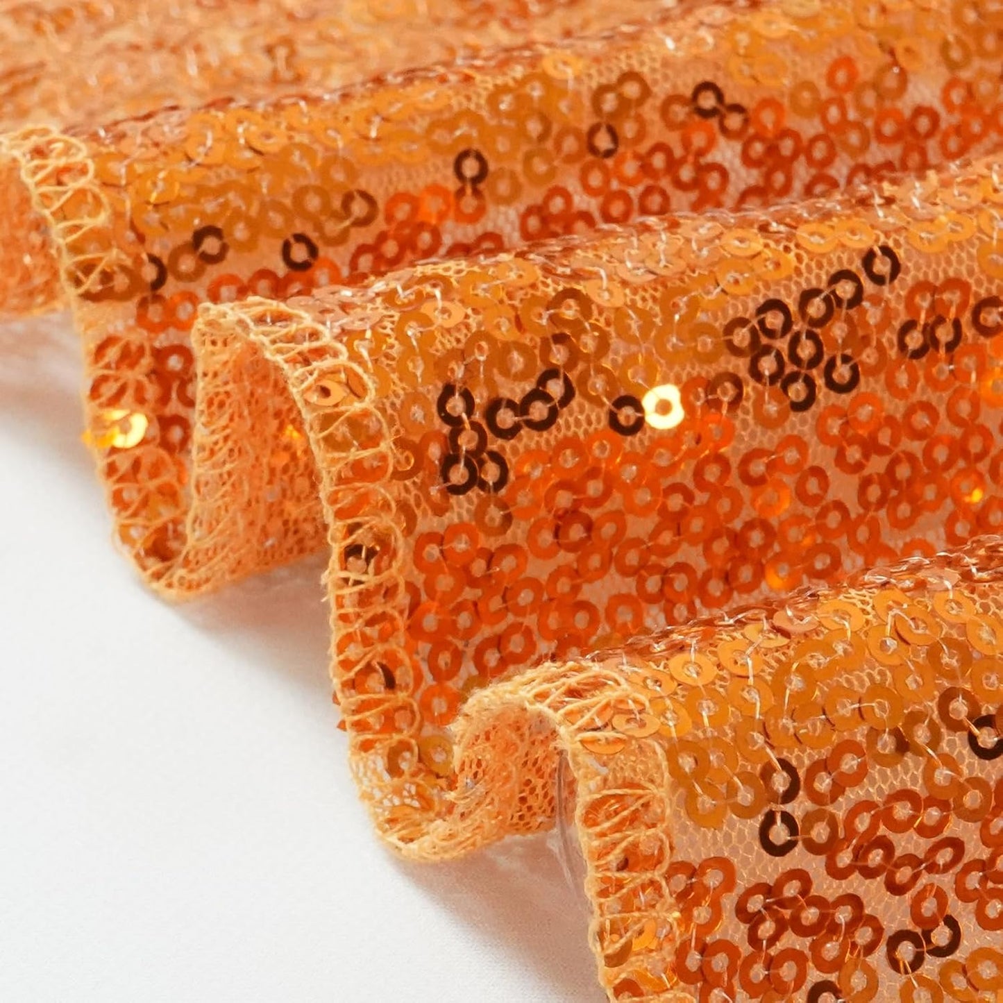 Eternal Beauty Orange Sequin Backdrop, 10x10 Ft Halloween Glitter Background Curtains for Shimmer Photography Party Wedding Birthday Back Drop Decor