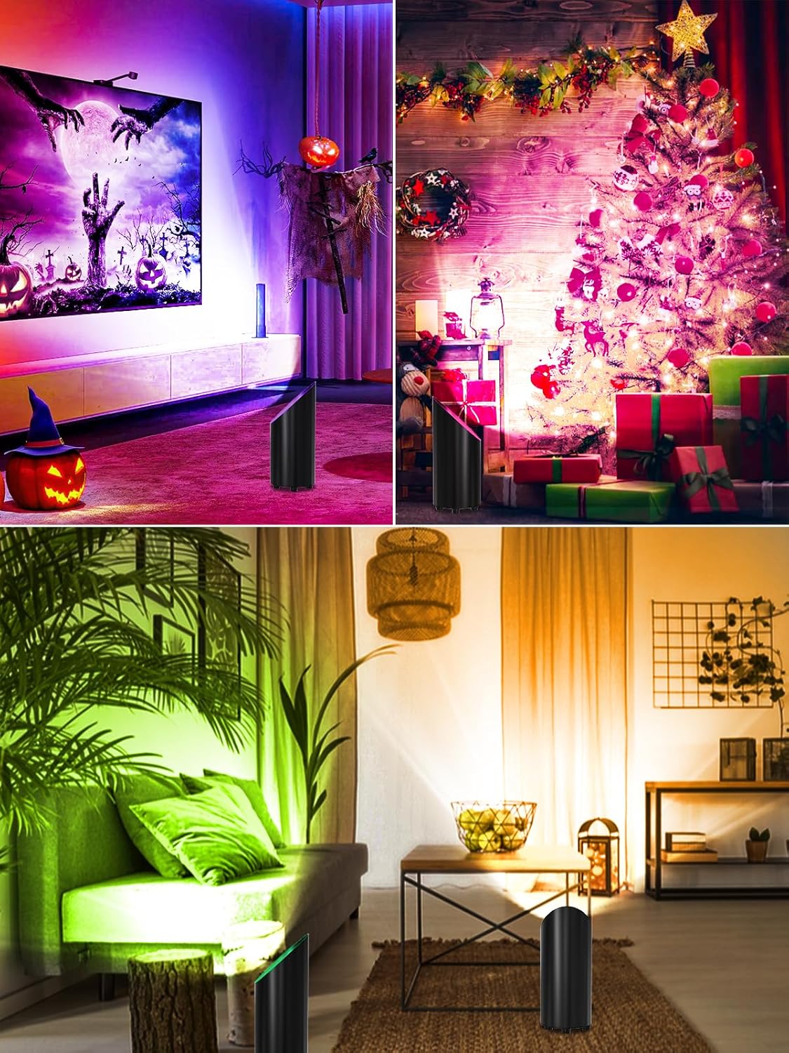 ZUCKEO Indoor Uplighting RGB Floor Can Light LED Spotlight Uplights, 5W Indoor Color Changing Spot Light GU10 Bulb Accent Up Lighting for Plant Corner Christmas, 5.25FT Plug in Cord & Switch, 1 Pack