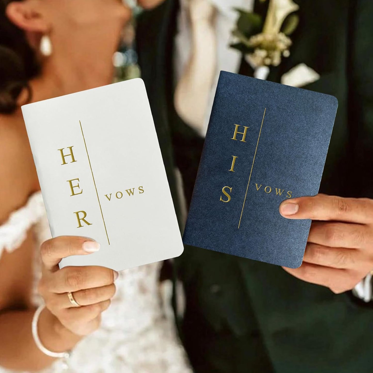 Vow Books His and Hers Wedding Vow Books Bride and Groom Vow Books Wedding Essentials Wedding Accessories(TR-HH-Navy)