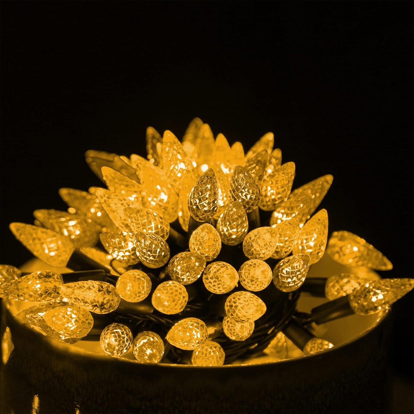 Dazzle Bright C6 Christmas String Lights, 100 LED 33 FT Outdoor Christmas Lights Waterproof Connectable, 8 Modes Lights for Indoor Outdoor Home Garden Yard Xmas Tree Decorations (Warm White)