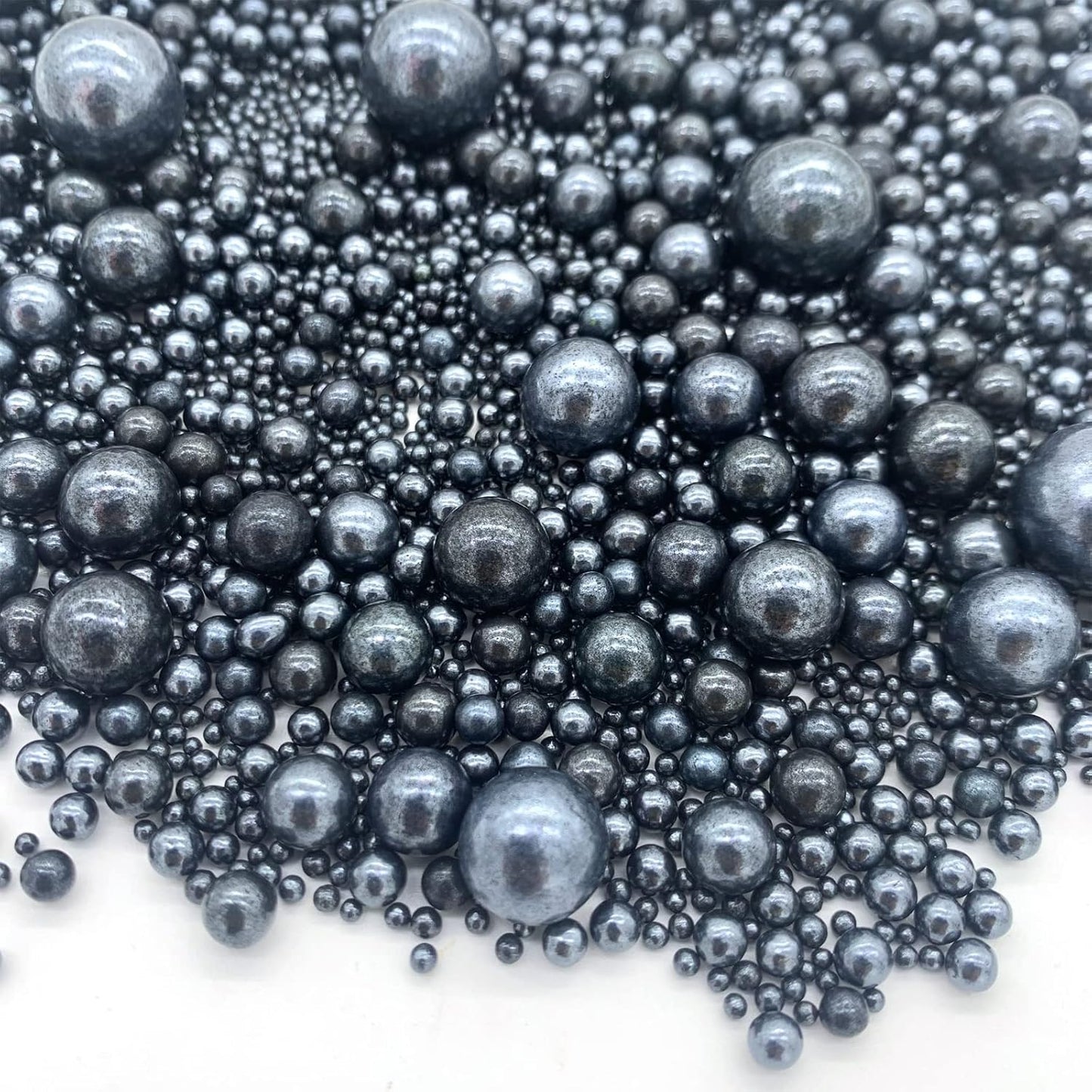 Weraru Edible Black Pearl Sugar Sprinkles Candy Mixing Size Baking Edible Cake Decorations Cupcake Toppers Cookie Decorating Celebrations Wedding Shower Party Chirstmas Supplies 130g/ 4.58oz