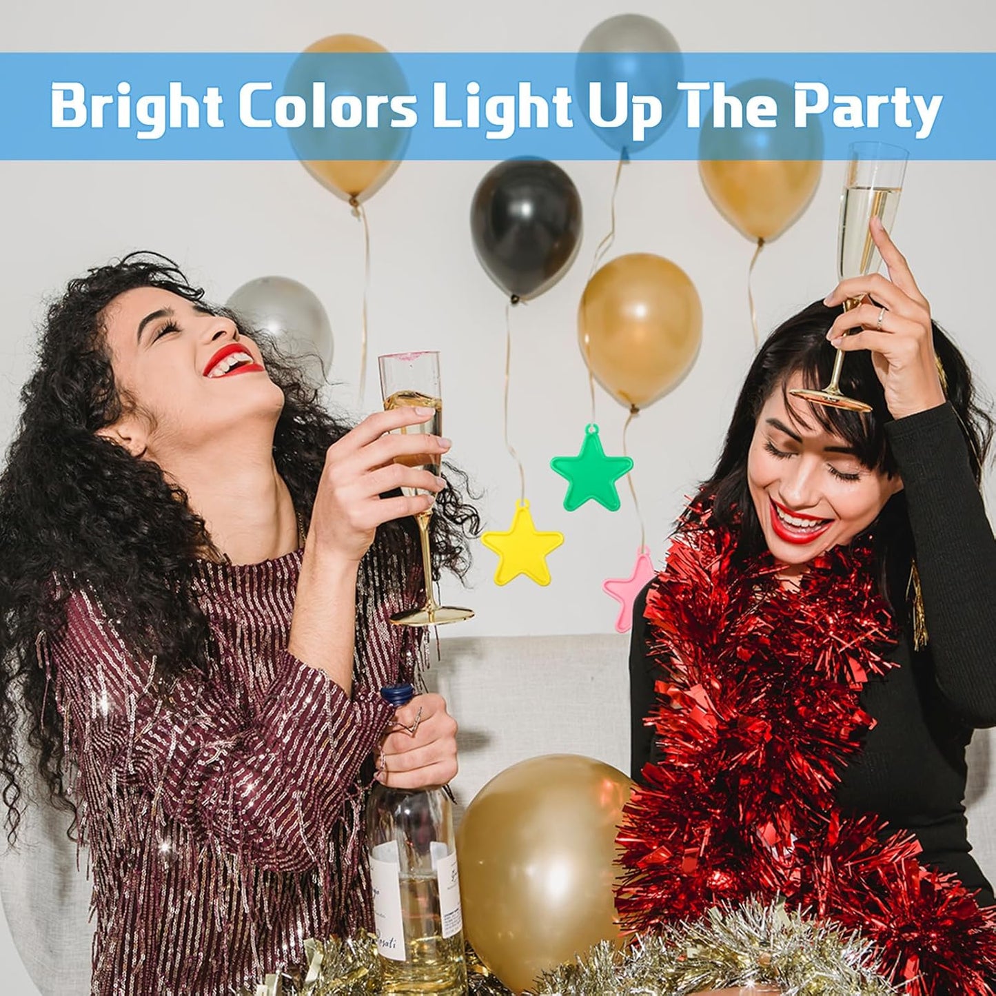 Lenwen 80 Pcs Balloon Weights Plastic Colorful Weights for Balloons for Birthday Party Decoration Wedding Holiday Celebration(Star Shaped,Rainbow)