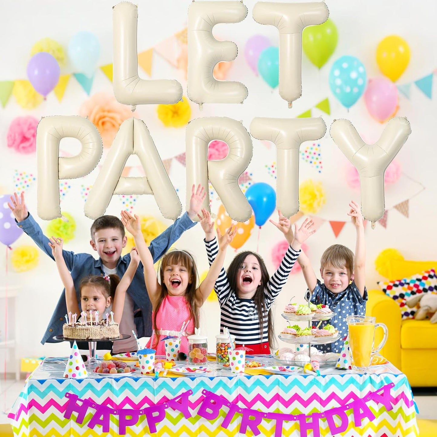 40 Inch Letter Balloons S, Big Custom A-Z Alphabet Foil Name Balloon Cream White, Self Inflating Beige Customize Helium Balloon Letters S for Women Girls Birthday Bride Baby Shower Party Decorations