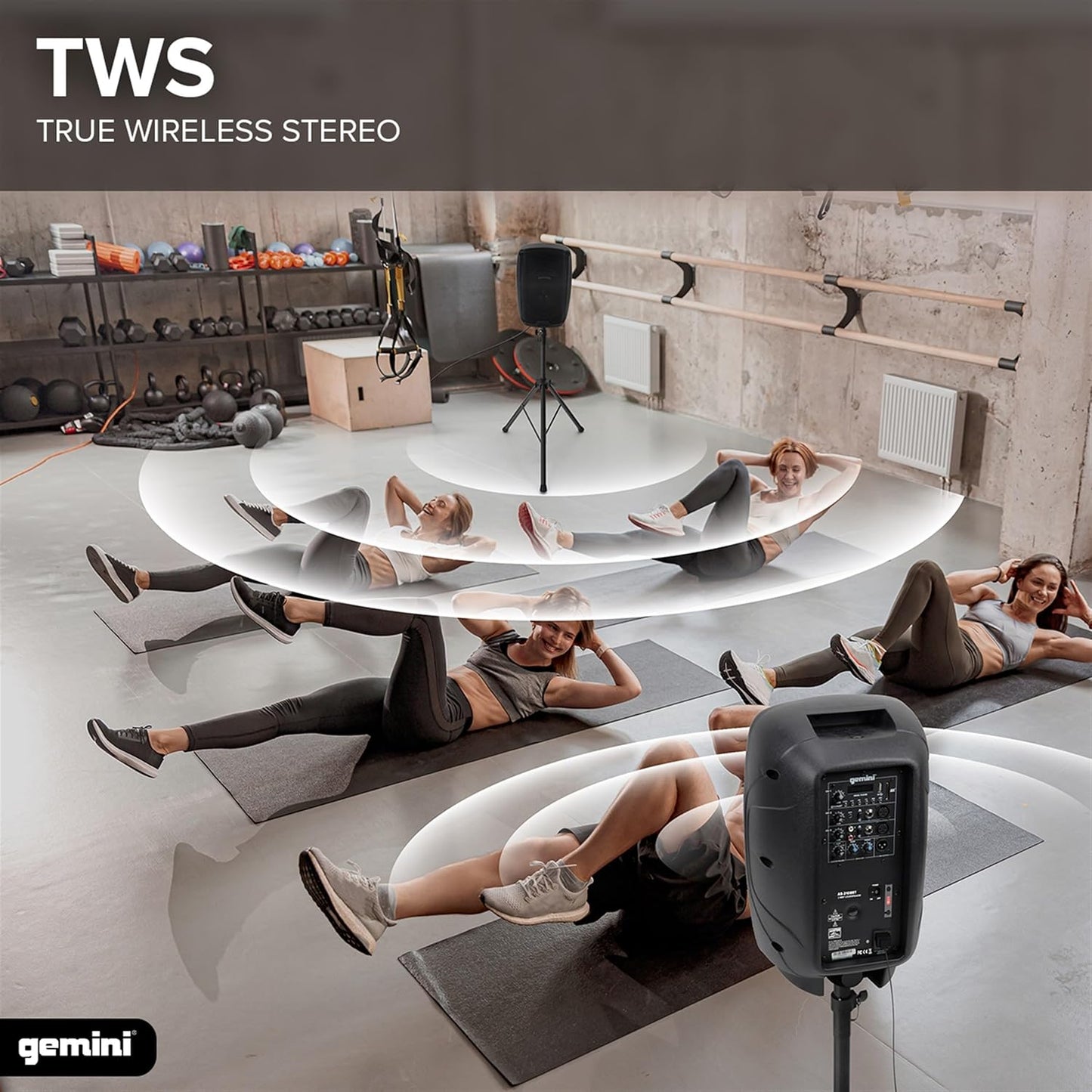 Gemini 8” 500W Bluetooth PA Speaker with TWS Link, USB/SD/FM, XLR/RCA/AUX Inputs, Mic & Guitar Channels, Compact Powered DJ Speaker for Gigs, Events & Easy Transport (AS-2108BT)