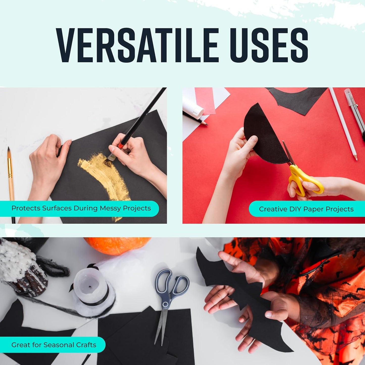 Bryco Goods Black Kraft Paper Roll - 18 Inch x 100 Feet - Ideal for Packing, Shipping, Arts & Crafts, Poster, Bulletin Board, Decorations, Bouquet, Gift Wrapping - Made in The USA