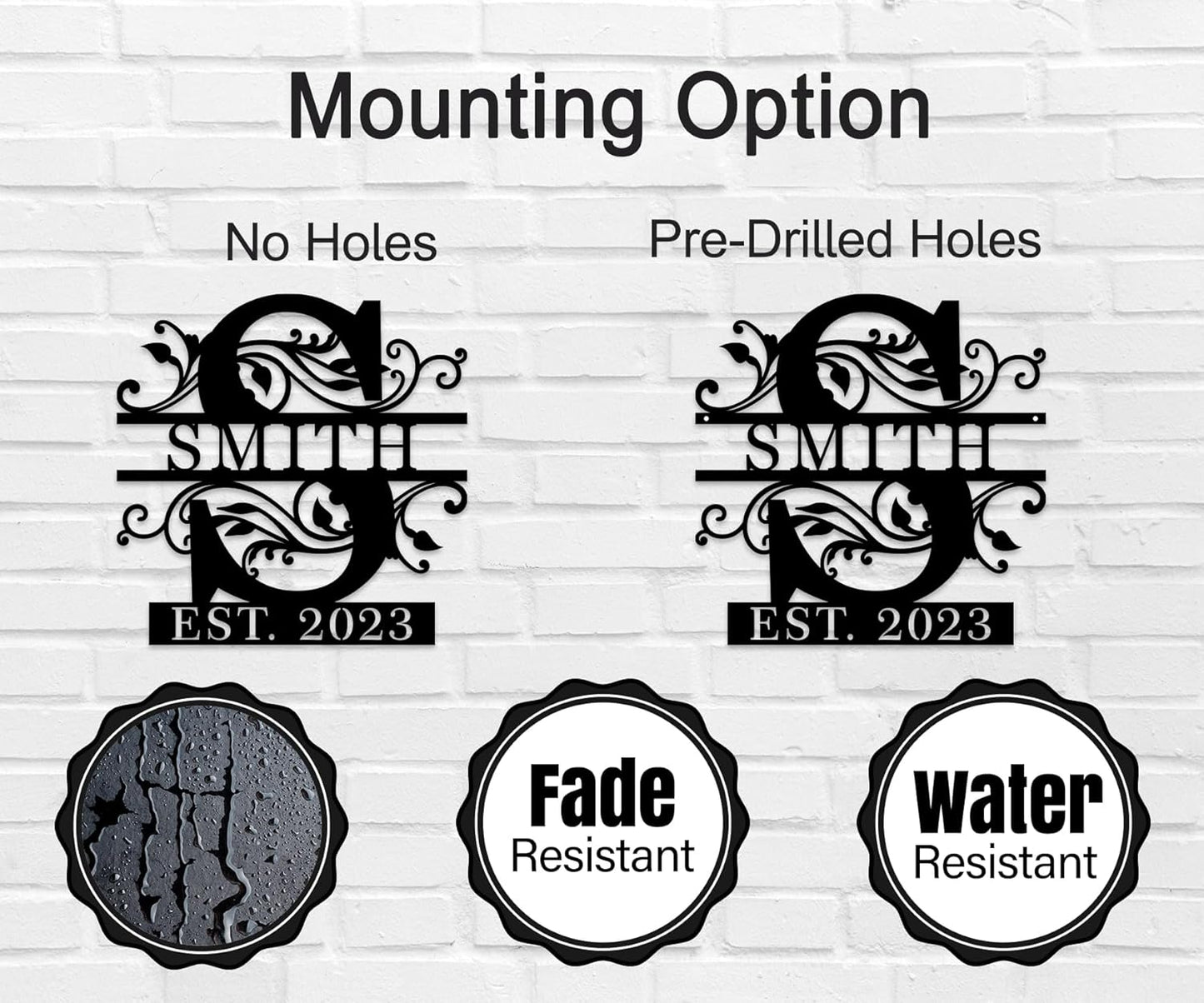 Custom Metal Name Sign | Personalized Last Name Signs | Split Letter Monogram Wall Decor | Family Name Sign | Anniversary Wedding Gift | Outdoor Metal Art | Housewarming Gift