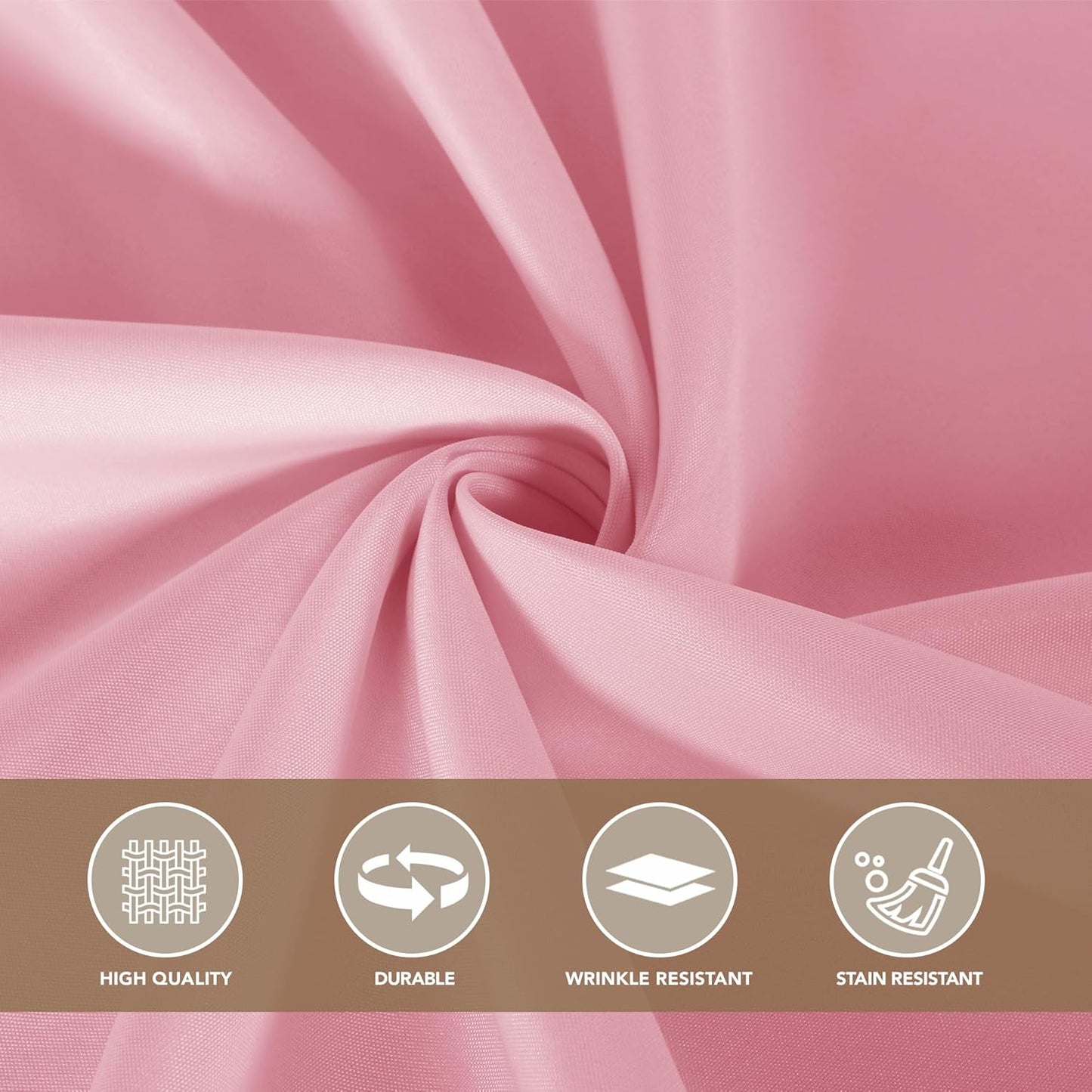 sancua Square Tablecloths 54x54 Inch, 2 Pack - Pink Fabric Table Cloth for Square or Round Tables, Washable Polyester Table Cover for Dinner, Holiday Party, Decorative Display Tables