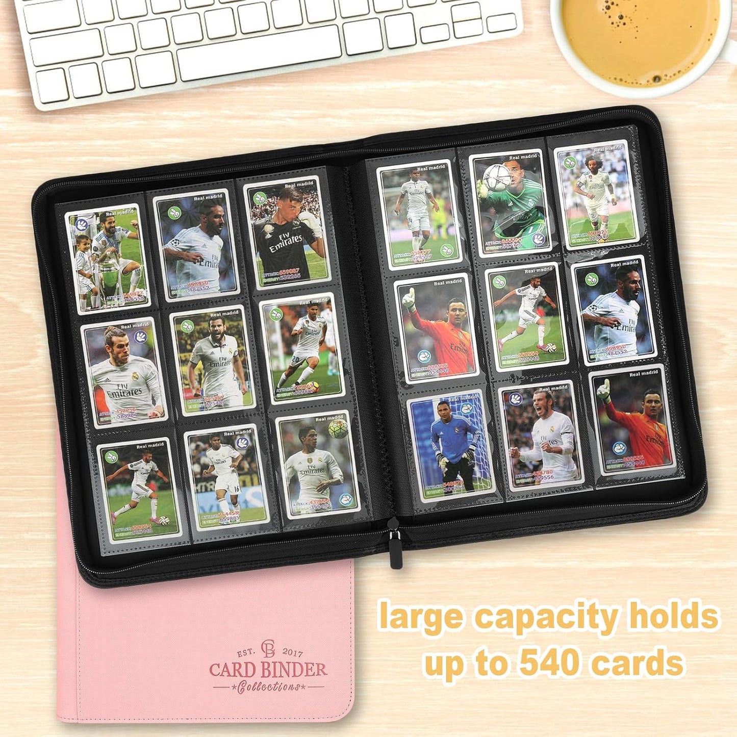 Trading Card Binder, Card Collection Binder Album Folder with 540 Side Loading Pockets, 9 Pocket Trading Card Album Folder for TGC,MTG, Baseball Cards, Yugioh