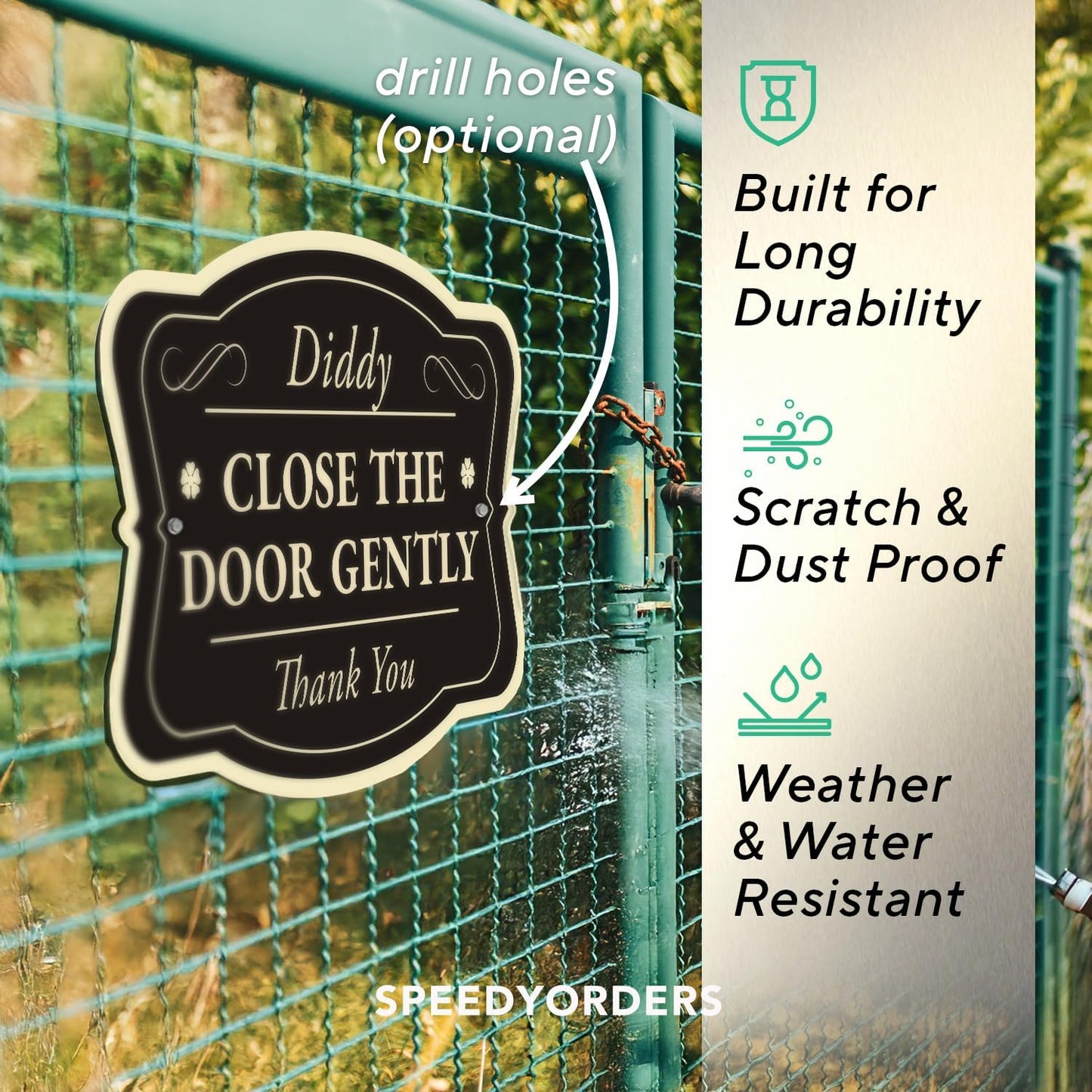 Custom Decorative Outdoor Metal Sign - Personalized Aluminum, Waterproof Design - Black Charcoal 30x24 In