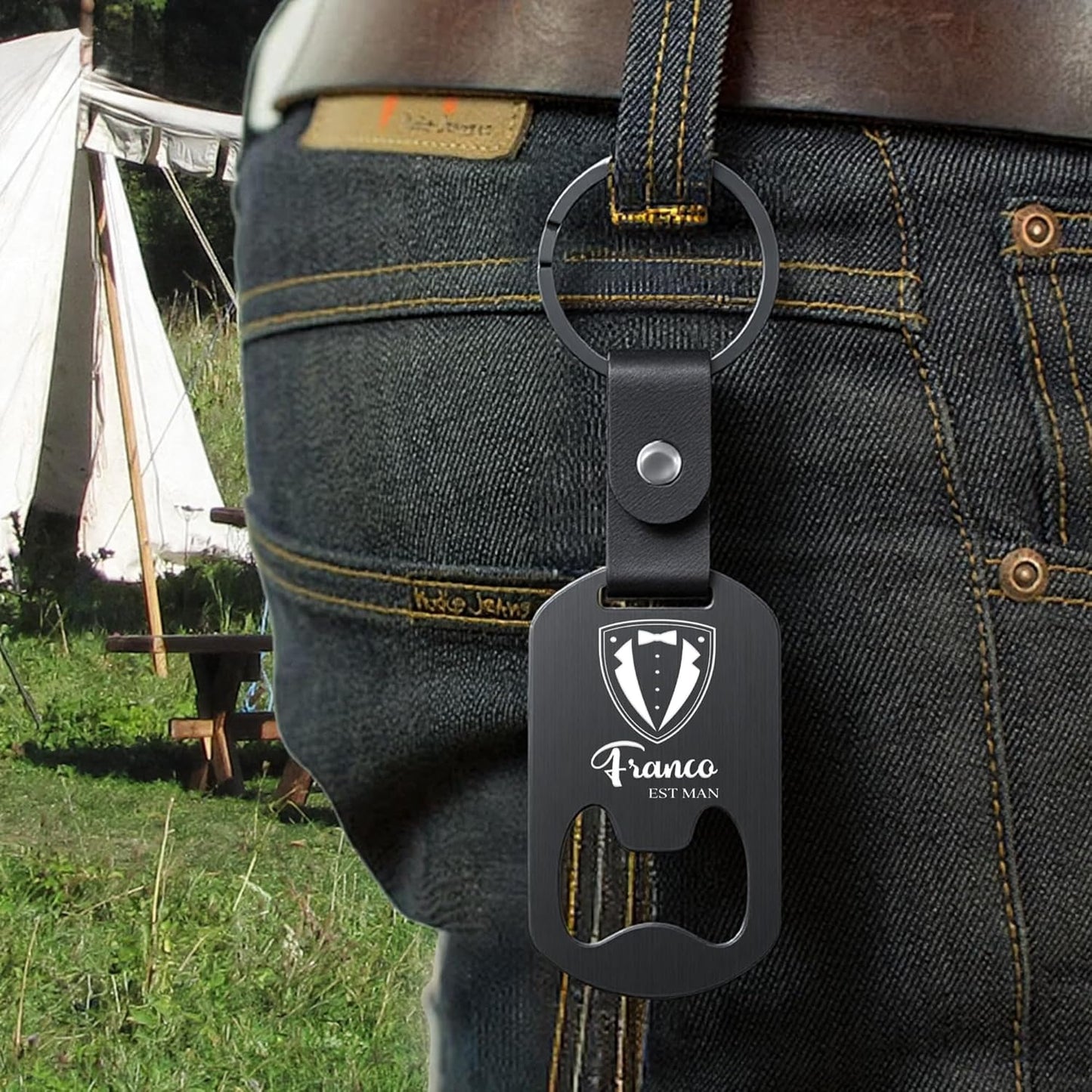 2 in 1 Personalized Bottle Openers Keychains Bulk,Pack 5-100 Flat Metal Custom Keychain with Your Text/Logo/QR Code, Unique Multitools for Wedding Party Favor, Bar, Promotion, Gift (Black)