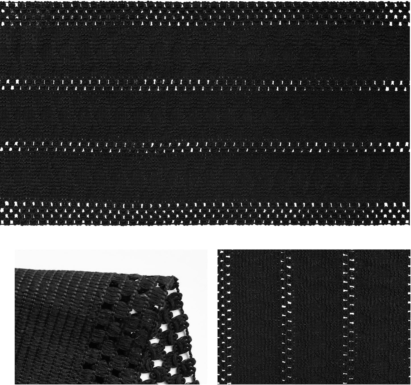 Artoid Mode Black Farmhouse Woven Rustic Hollow Table Runner, Seasonal Holiday Hollow Kitchen Dining Table Decoration for Home Party Decor 12x48 Inch