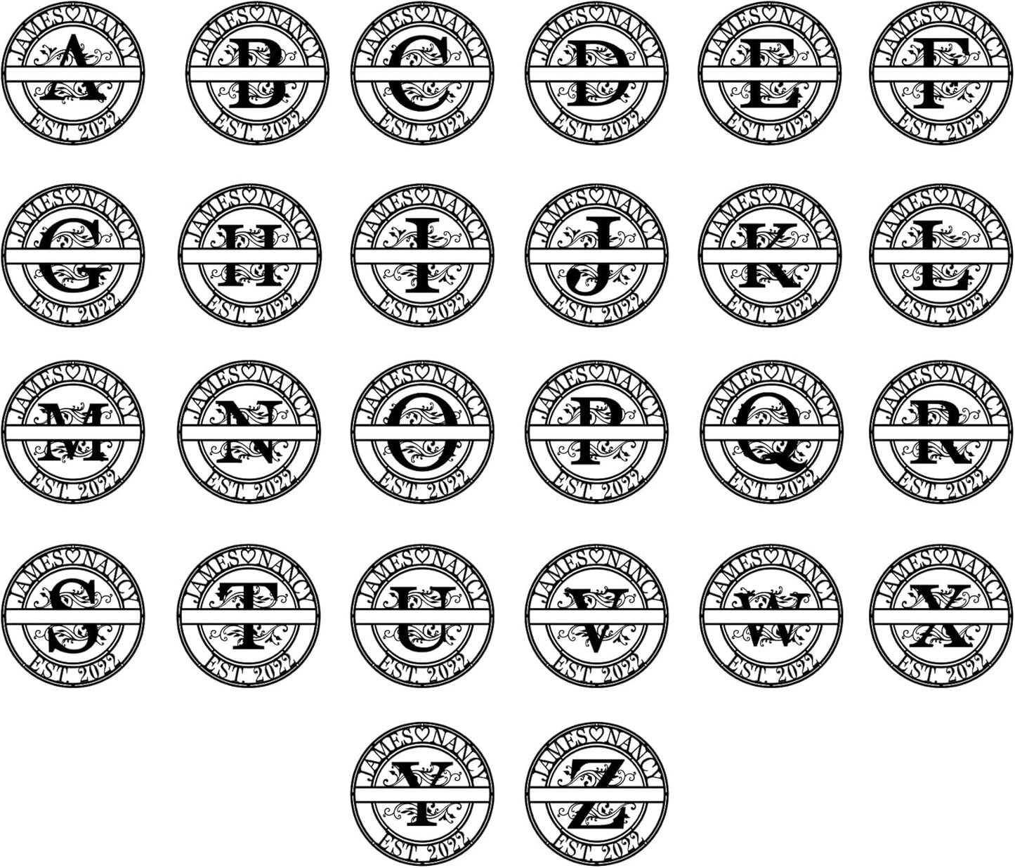 Personalized Family Name Sign Last Name Signs for Home Custom Metal Sign Metal Name Signs Personalized Metal Signs Monogram Wall Decor Anniversary Gifts Personalized Wedding Gifts