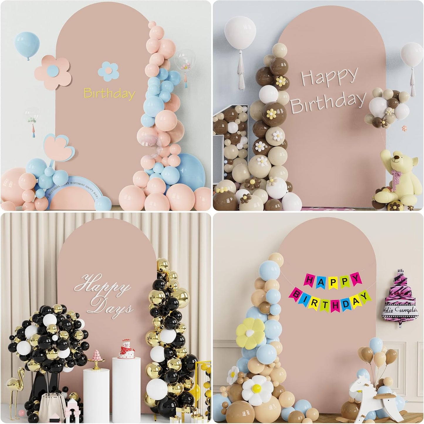 Wokceer 6.6 FT Wedding Arch Stand and Arch Cover, Metal Arch Stand with Arch Stand Cover for Birthday Party Wedding Ceremony Bridal Baby Shower Event Decor