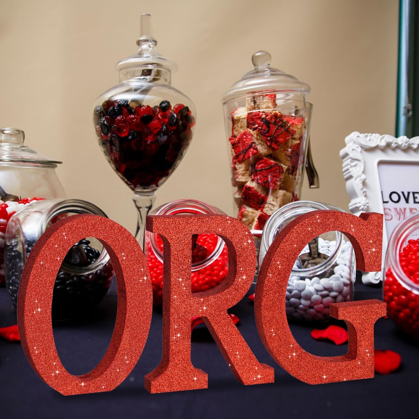 TONIFUL 8 Inch Red Glitter Letter G Table Centerpiece A-Z Red Birthday Party Decorations,Red Alphabet G for Birthday,Chrismas,Graduation,Bridal Shower,Wedding,Anniversary Party Supplies