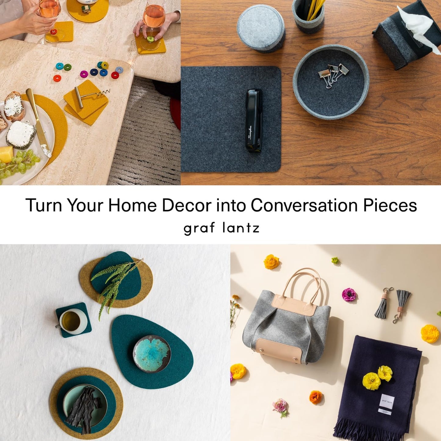 Graf Lantz - Wine-O's Merino Wool Wine Glass Charms (Rainbow) 12 Count - Drink Markers with Note Card - Reusable - 12 Colors - Boho Style - Home Decor, Party Favors & Vacation Essentials - 5mm Felt