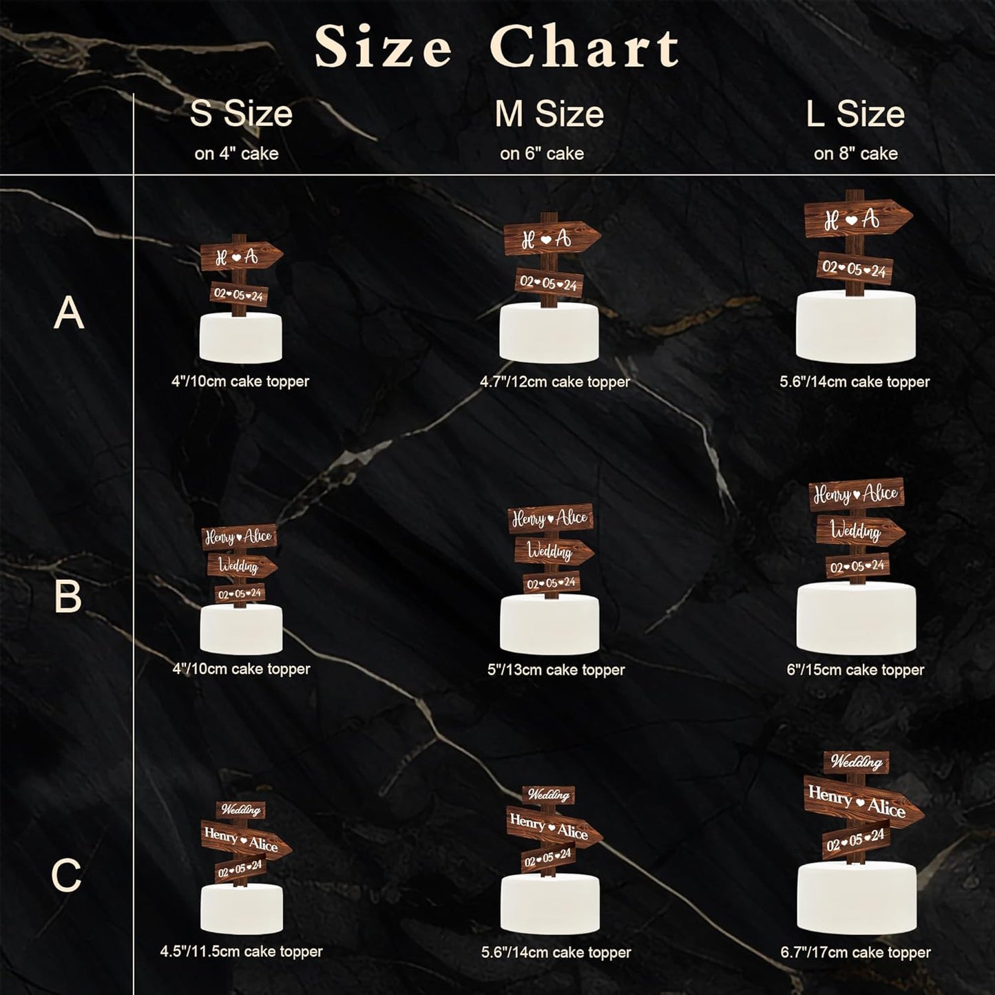 Personalized Rustic Wedding Cake Topper in Wood Custom Wedding Cake Topper with Names & Date