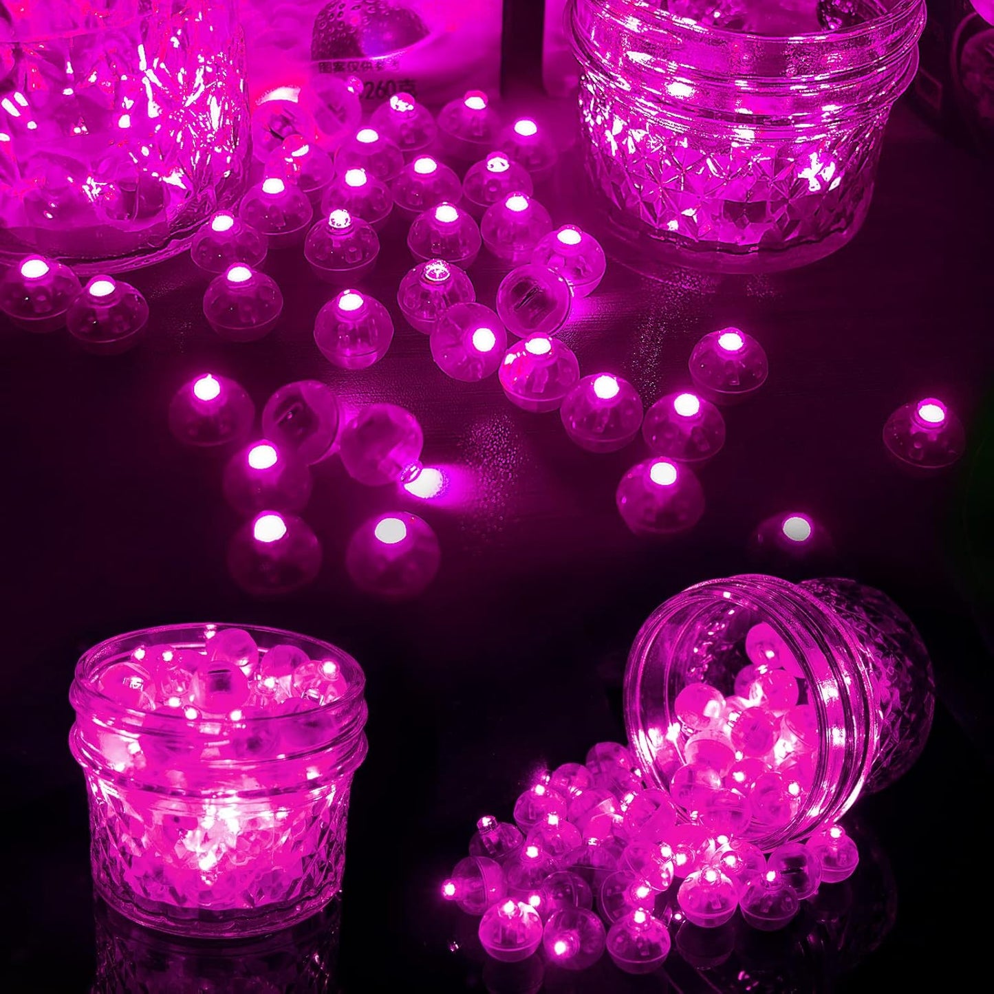 Aogist 50Pcs Balloon Lights with Hook,Long Standby Time,Waterproof Mini Light for Birthday Party Wedding Christmas Halloween Easter Decorative(Steady, Pink)