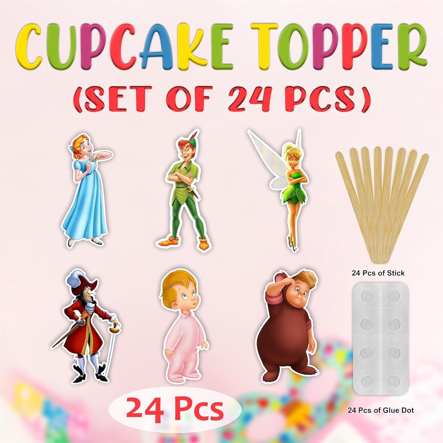 "Petr Pan Cupcake Topper β Fairy Tale Theme Birthday Party Supplies β Cartoon-Inspired Cake Decoration for Adults β Perfect for Baby Showers, School Events, Family Celebrations, and Themed Parties"