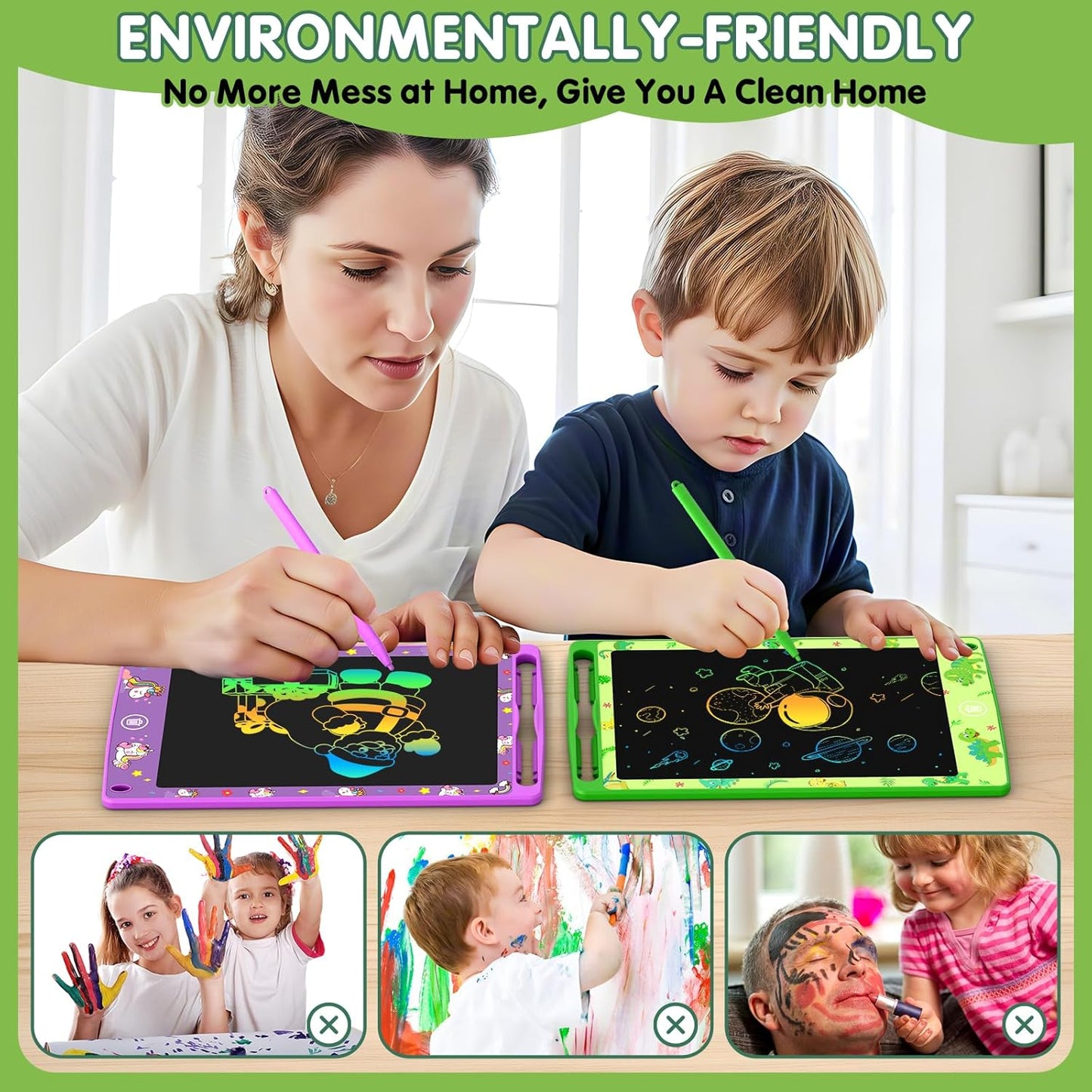 4 Pack LCD Writing Tablet for Kids, 8.5 Inch Colorful Doodle Board Drawing Pad, Party Favor Educational Learning School Prize Birthday Gifts for Boys Girls Age 3 4 5 6 7 8