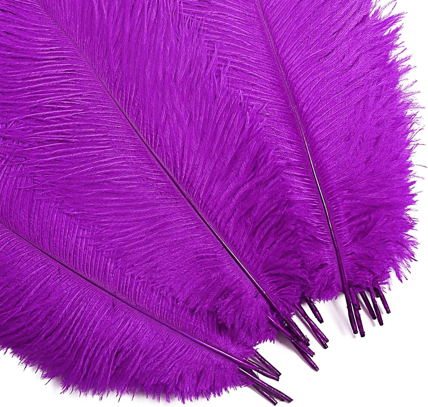 Bulk Purple Ostrich Feathers - 12pcs 12-14inch Crafting Supplies for Centerpiece Table Decorations