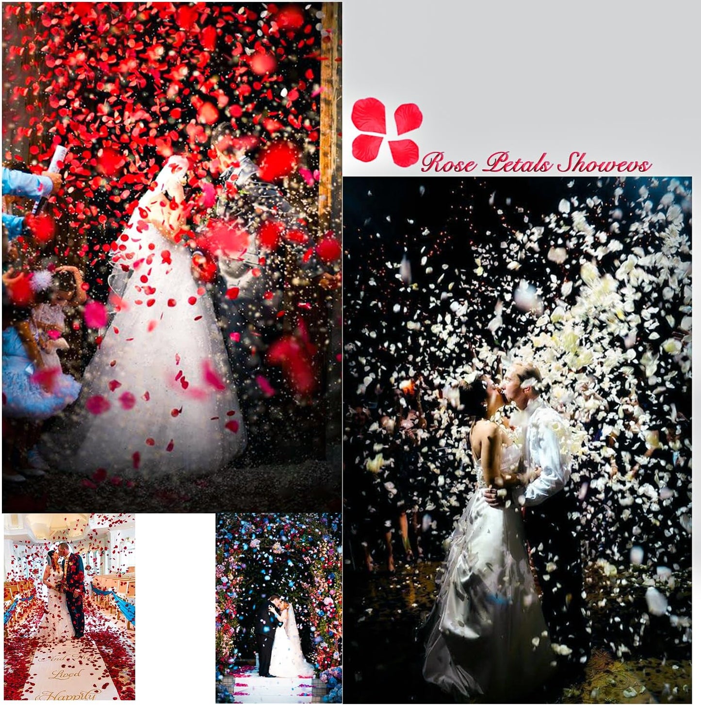 1000 Pieces Rose Petals, Artificial Silk Rose Petals, Dark Red Dot Black, Classic/Elegant/Romantic Style, Flat, Indoor Use, Wedding/Anniversary Decor