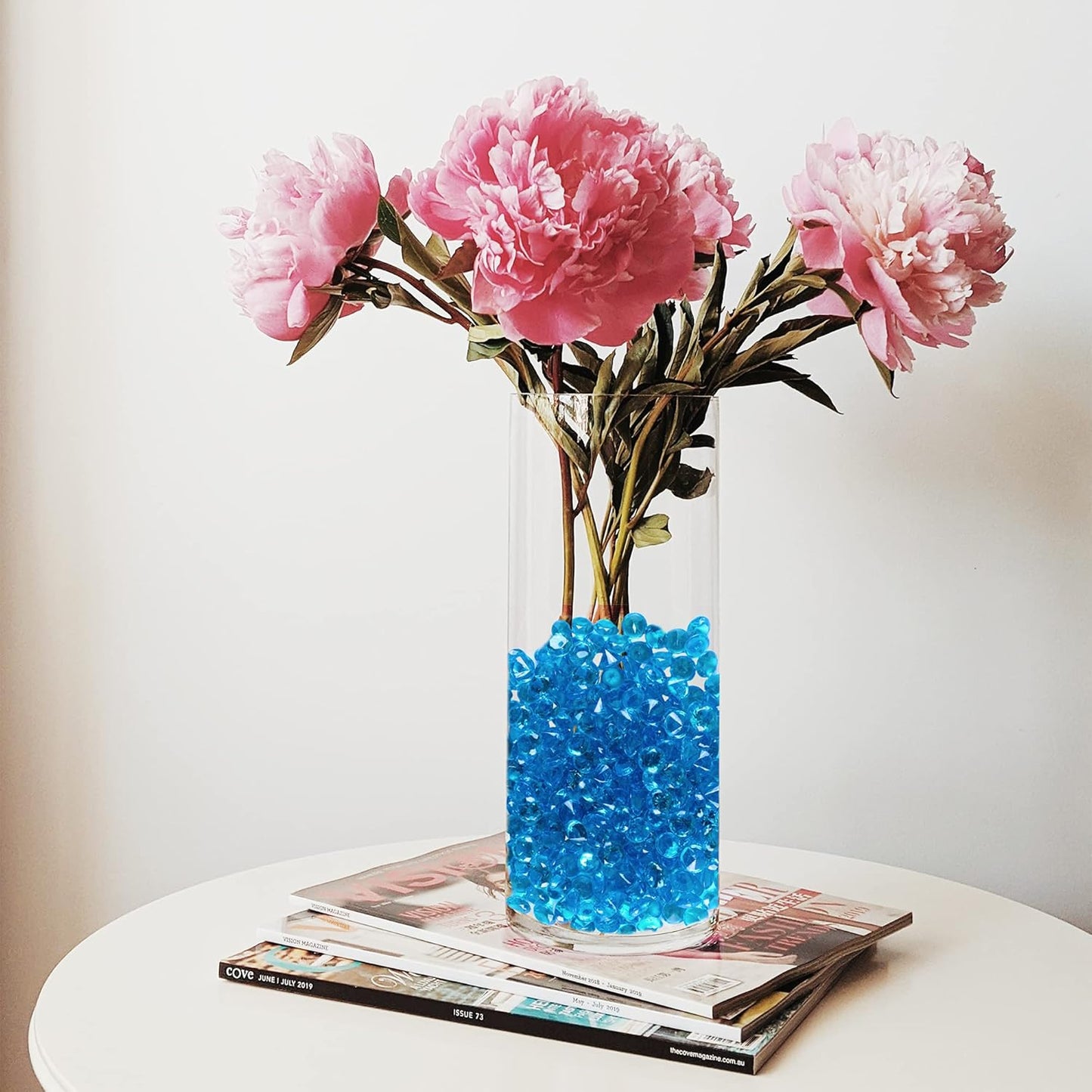 Super Z Outlet Acrylic Color Faux Round Diamond Crystals Treasure Gems for Table Scatters, Vase Fillers, Event, Wedding, Birthday Decoration Favor, Arts & Crafts (1 Pound, 240 Pieces) (Turquoise)