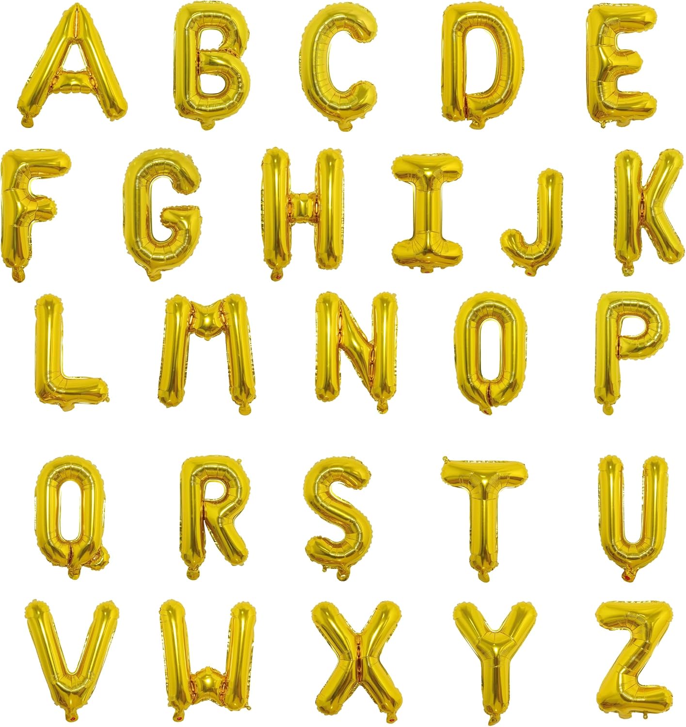 16 Inch Foil Mylar Balloons 26pcs Letters Balloons A-Z (Gold)