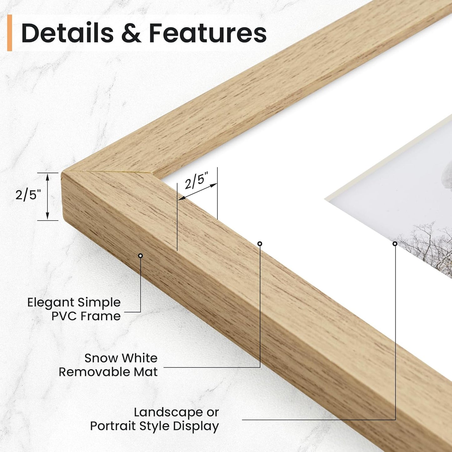 5x7 inch Picture Frame, 5x7 Photo Frames with 4x6 Removable Mat - High Definition Plexiglass - Vertical and Horizontal Display - Wall Hanging Frame - Oak Color, 12 Pack