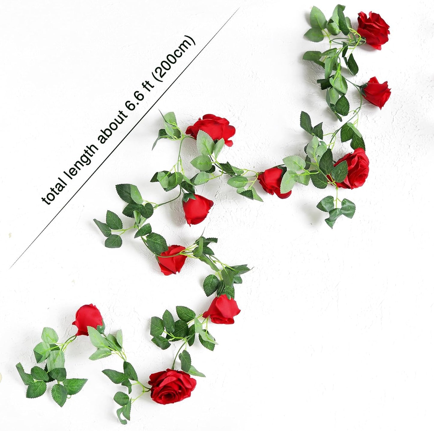 FiveSeasonStuff 29 Ft 4 Pack Rose Silk Flower Garland Artificial Flowers Decoration Hanging Floral Décor for Wedding Baby Shower Birthday Party Garden (Venetian Red)