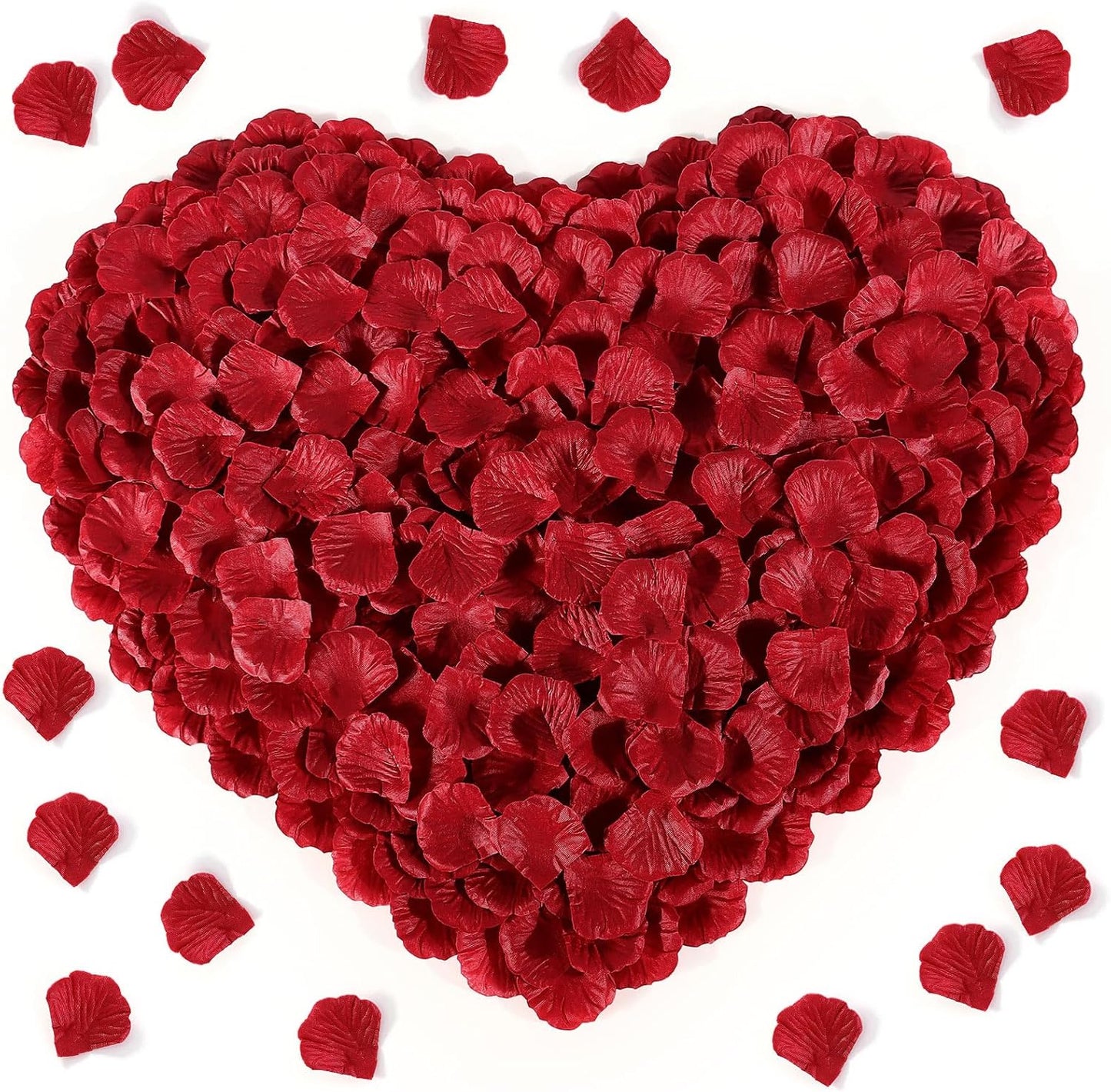 1000 Pcs Red Rose Petals Artificial Silk Flower Petals Romantic Decorations for Wedding Engagement Birthday Event Anniversary Party Backdrop Supplies