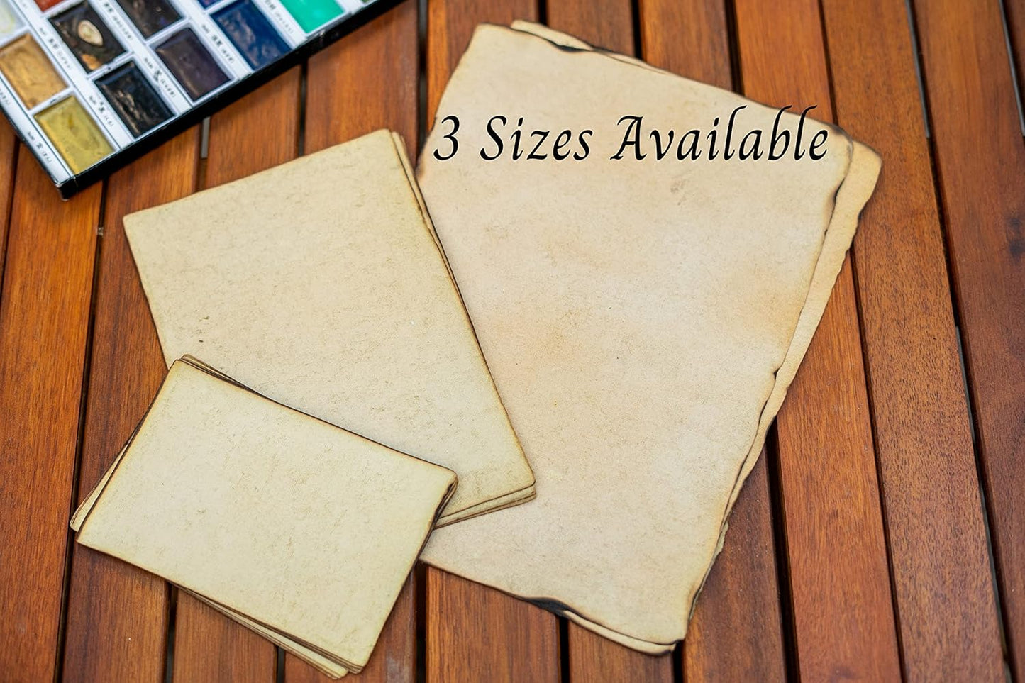 Wanderings Handmade Vintage Deckle Edge Blank Paper with Slightly Burned Edge - 5.8x8.3 (A5) - Package of 50 Recycled Paper for Writers, Invitations, Crafts, Memorials, Printmaking - Thick 150 GSM