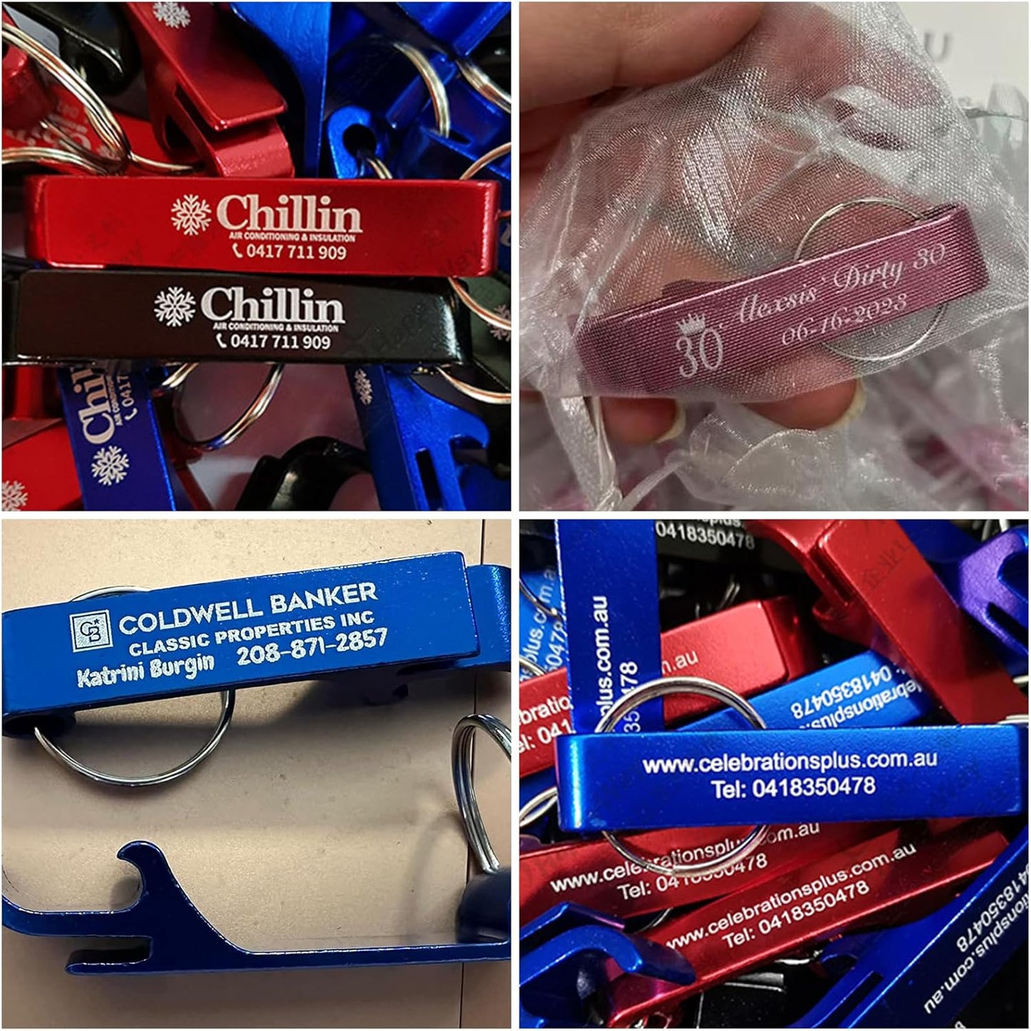 100pcs Personalized Bottle Opener Keychain Bulk Custom Engraved Text/Logo Keychains Customized Beer Bottle Opener for Bar, Graduation,Party,Wedding Favors Gift (100pcs)