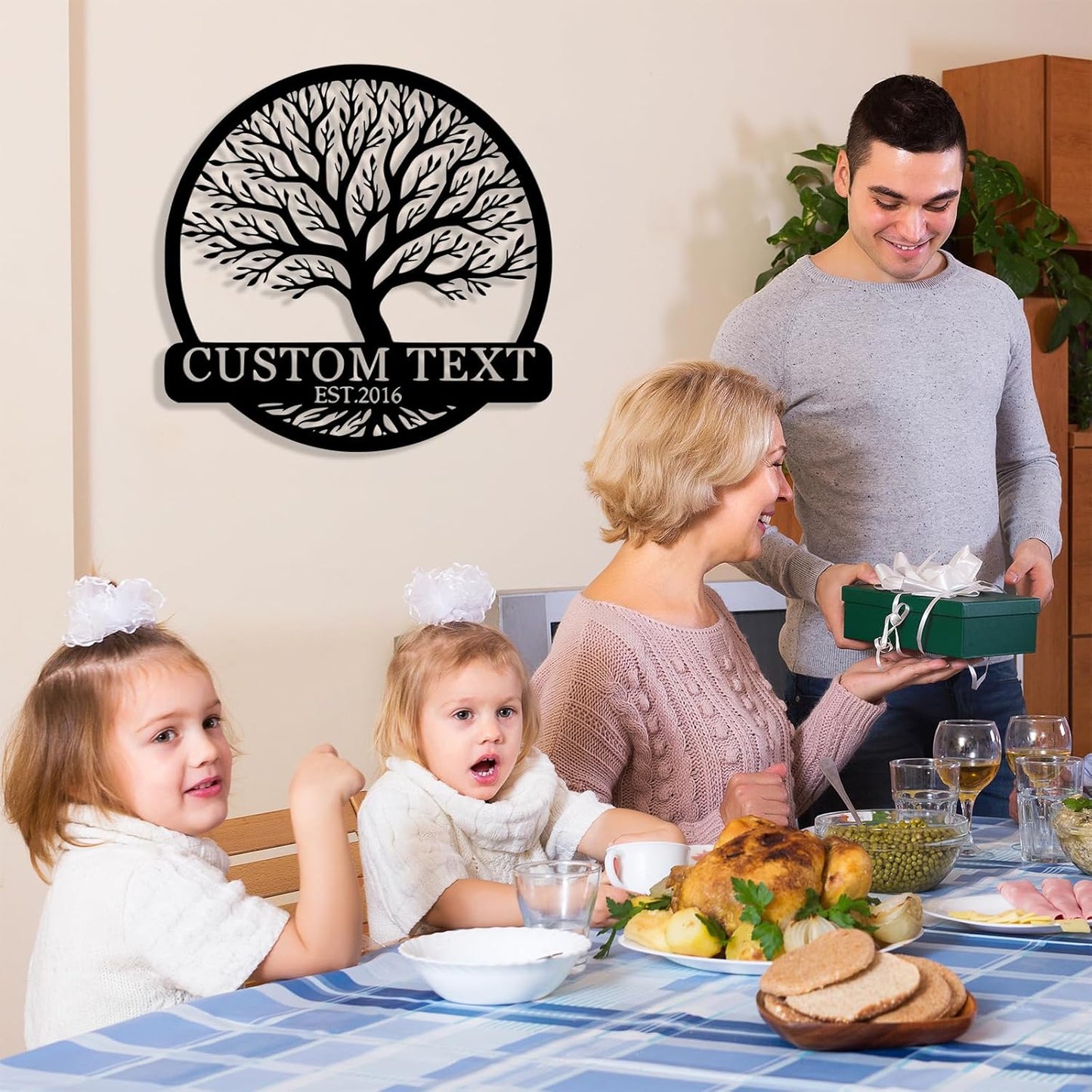 Personalized Tree of Life Metal Sign Wall Art Decor, Custom Wedding Gifts for Couples, Custom Family Name Sign, Christmas Valentine's Day Housewarming Gifts