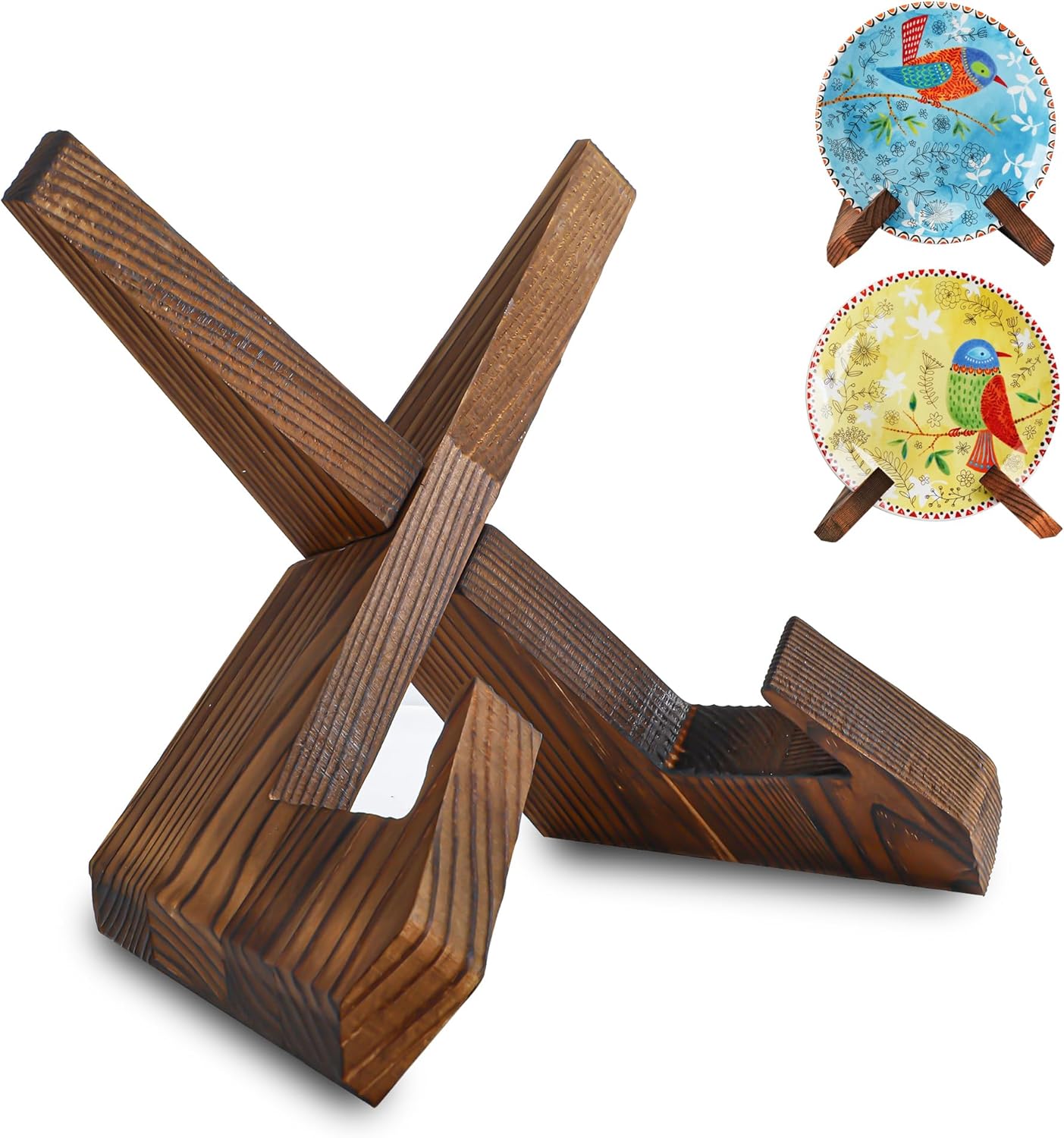 ZEERSHEE Plate Stand for Display - 6.9 Inch Plate Holder Display Stand, Wooden Picture Frame Holder, Decorative Table Top Easels(Pack of 2)