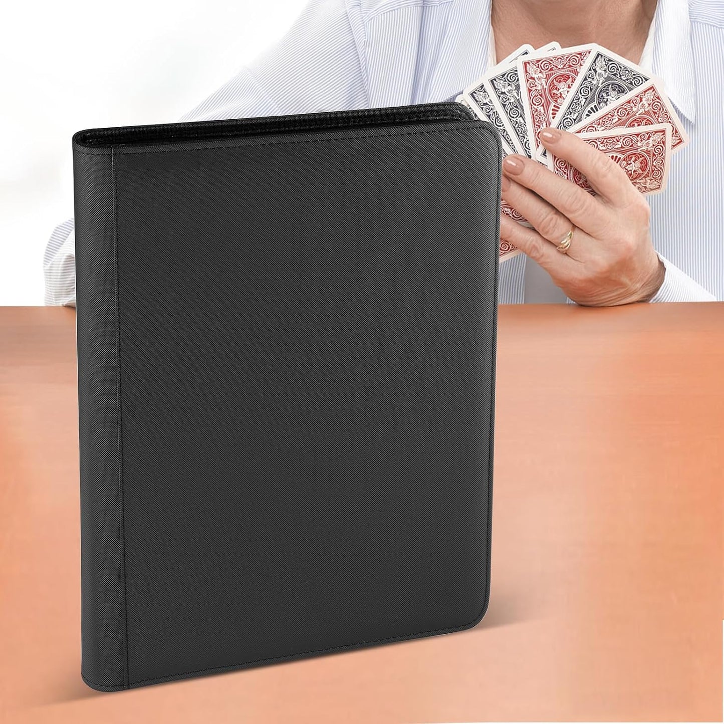 Trading Card Binder 16 Pocket, 1024 Pockets Card Binders, Card Collection Binder, Card Album Folder for MTG, TCG, Sports Cards, Game Cards (Black)