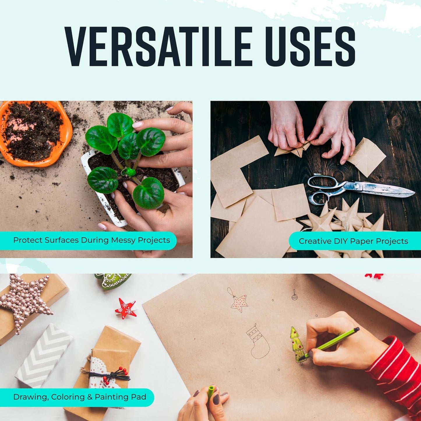 Bryco Goods (Pack of 2) Brown Kraft Packing Paper Rolls - 18" x 100' (1200”) - Moving Supplies, Gift Wrapping, Arts & Crafts, Bulletin Board Paper - Made in The USA