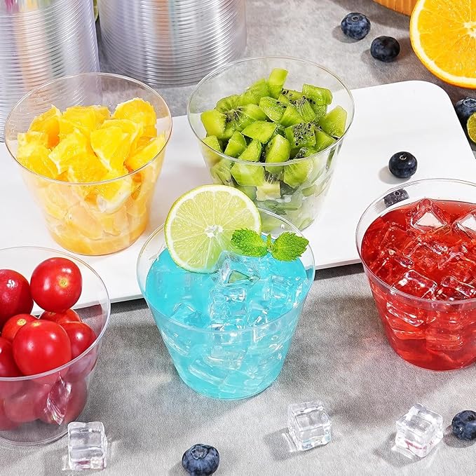 300 Pack 9 oz Clear Disposable Plastic Cups, Clear Plastic Cups Tumblers Cocktail Glasses, Disposable For Holiday, Wedding, Party