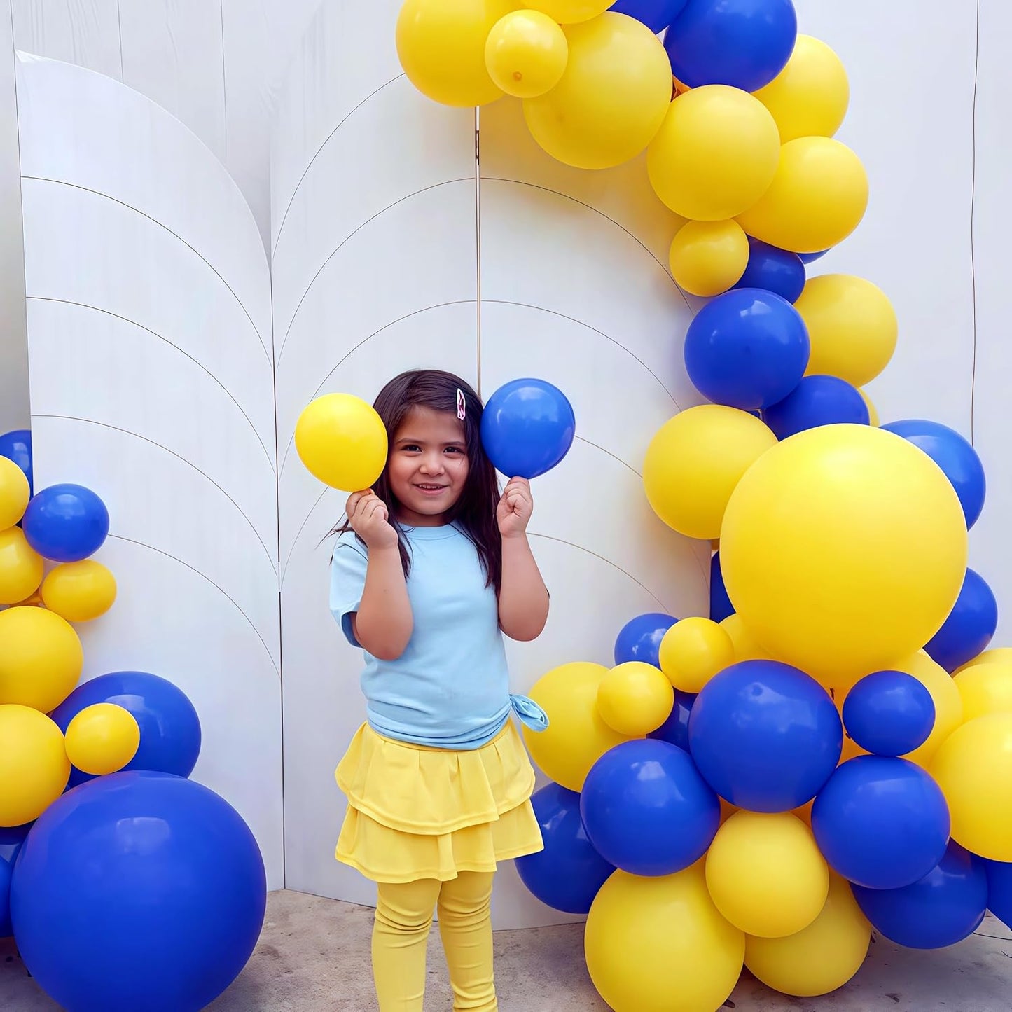 Navy Blue Yellow White Balloons, 12 Inch Navy Blue Yellow White Party Balloons, Dark Blue Yellow Latex Balloons Set for Boys Men Birthday Wedding Baby Shower Graduation Anniversary Party Decorations