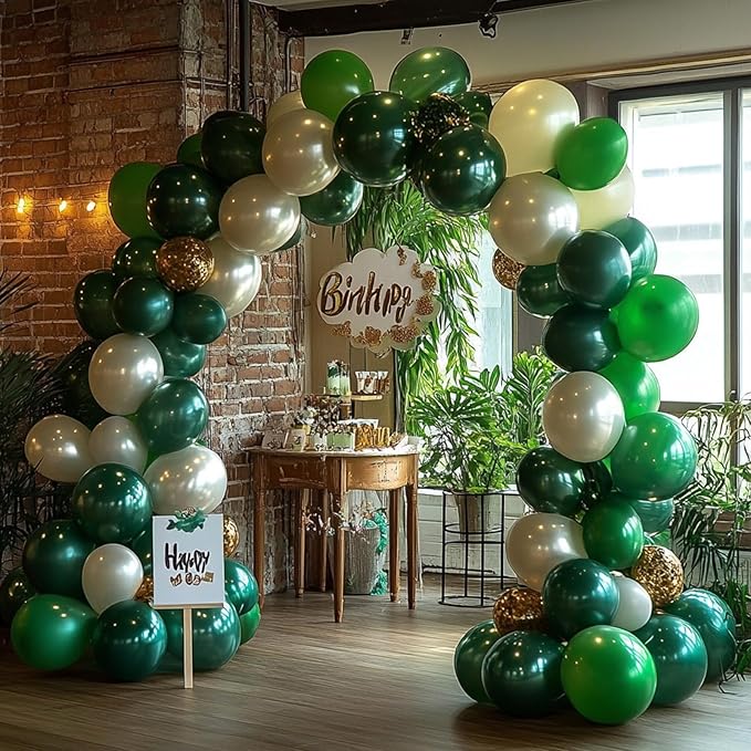 Green Latex Balloons, 150pcs 5 inches Dark Green Round Helium Balloons for or Dark Green Themed Wedding Graduation Anniversary Birthday Party Backdrop Decorations