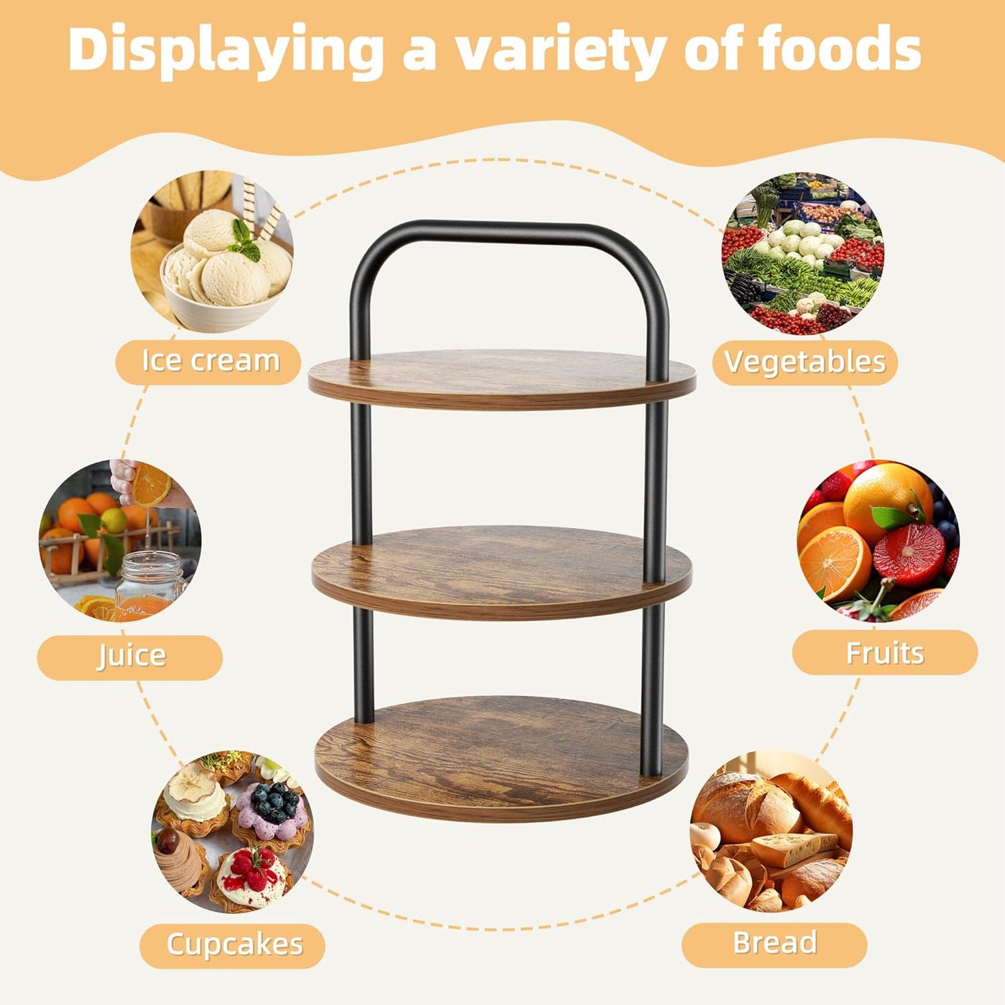 2 Pack Wooden Cupcake Stand, 3 Tier Large Cupcake Tower Stand 50 Cupcakes, Dessert Stand Cupcake Display Stand Cupcake Tower for Party, Wedding, Birthday, Halloween, Farmhouse Decor