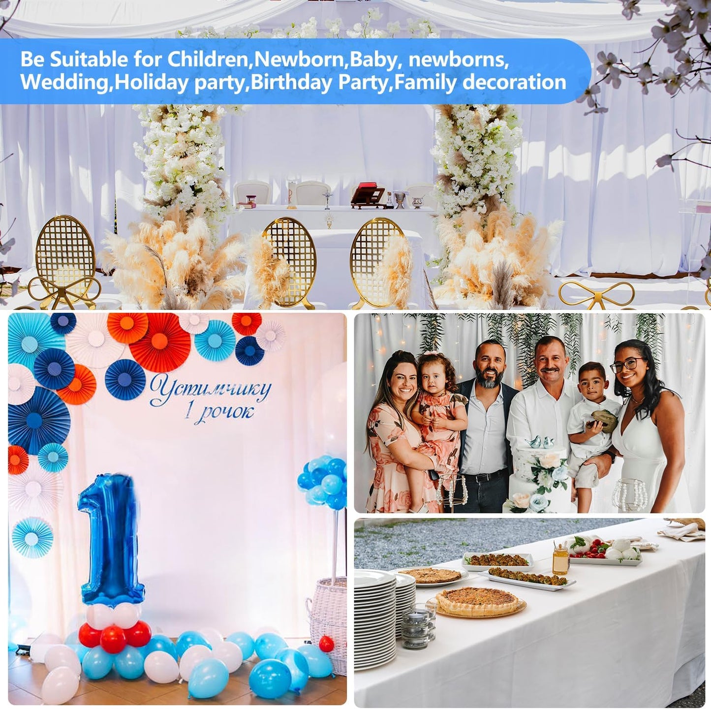 HEMMOTOP White Backdrop 10x12ft, Large Photography Background Screen for Photoshoot, 3x3.6m Seamless White Photo Backdrop Fabric for Birthday Parties, Video Recording, Weddings (Only Backdrop)