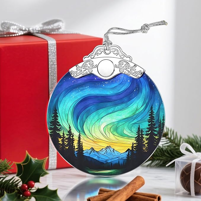 Christmas Ornaments: Stained Glass Ornament, Christmas Tree Ornament, Hanging Ornaments for Home Decor & Xmas Tree Decorations â Holiday Decor, Gifts & Holiday Present - Northern Lights