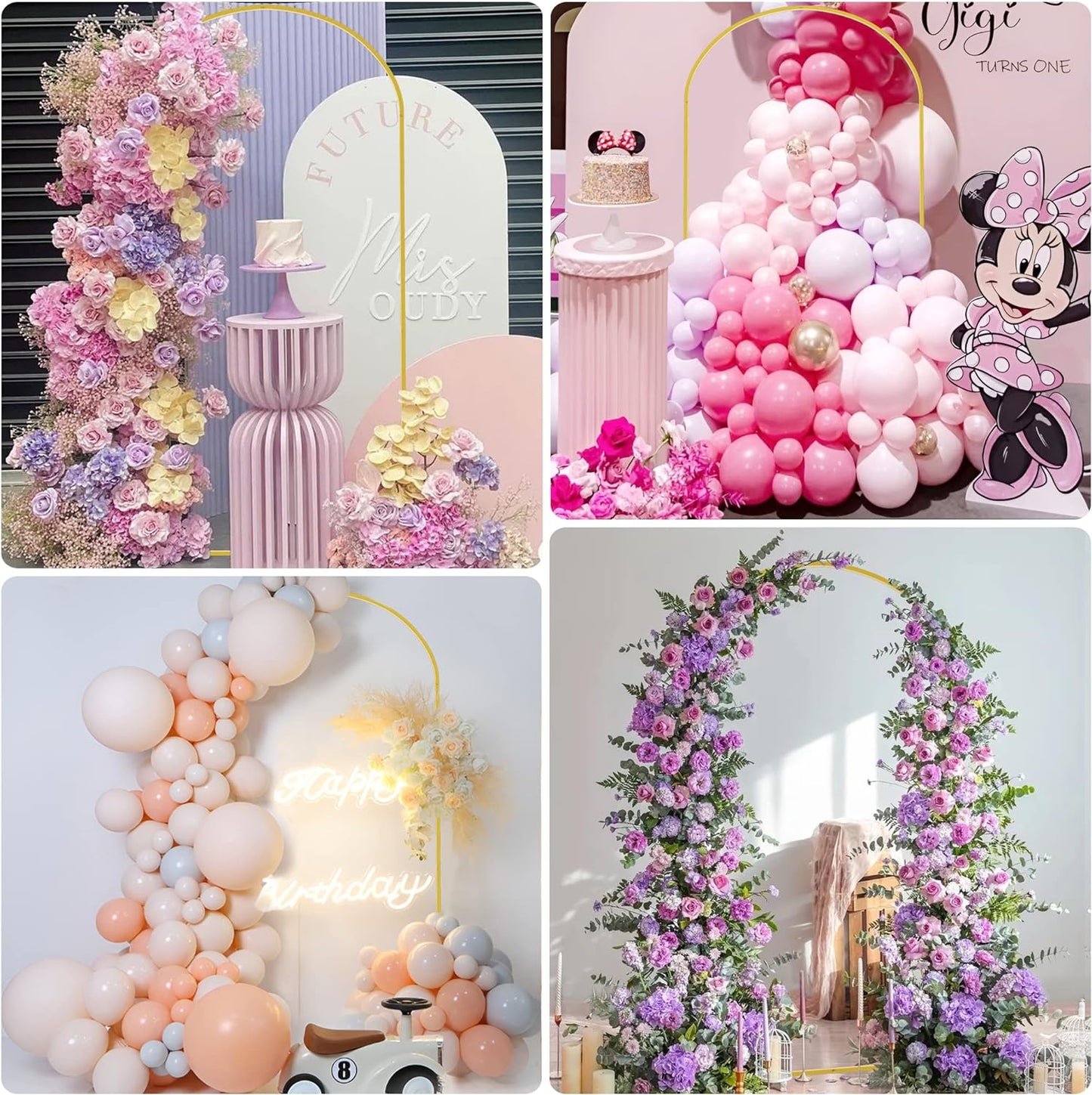 Wokceer 6.6 FT Wedding Arch Backdrop Stand and Arch Cover, Metal Arch Stand with Arch Stand Cover for Birthday Party Wedding Ceremony Bridal Baby Shower Event Decor